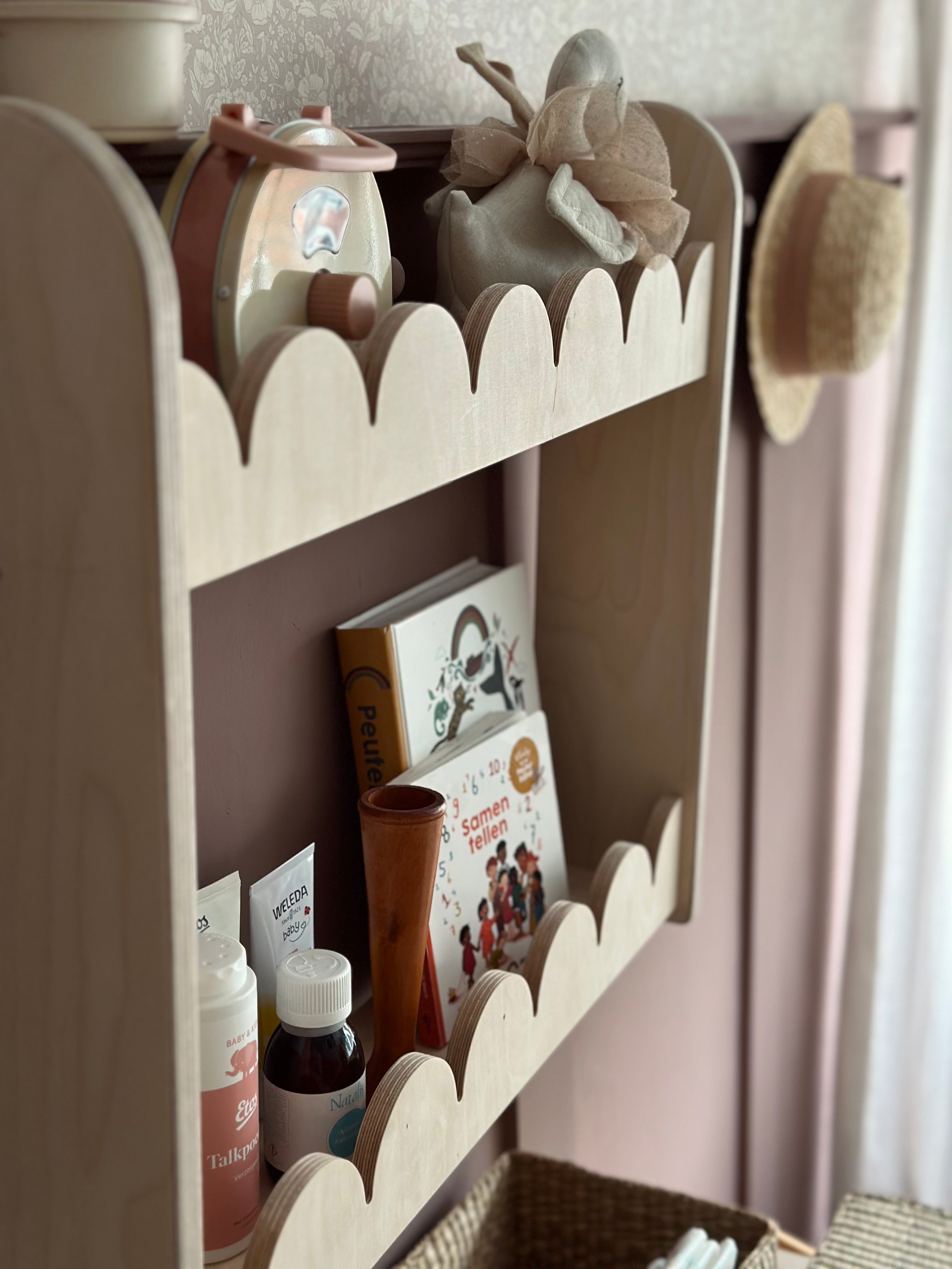 Bubble Montessori Bücherregal Kinderzimmer | 2 Regale - natur Bücherregal toddie.de ®