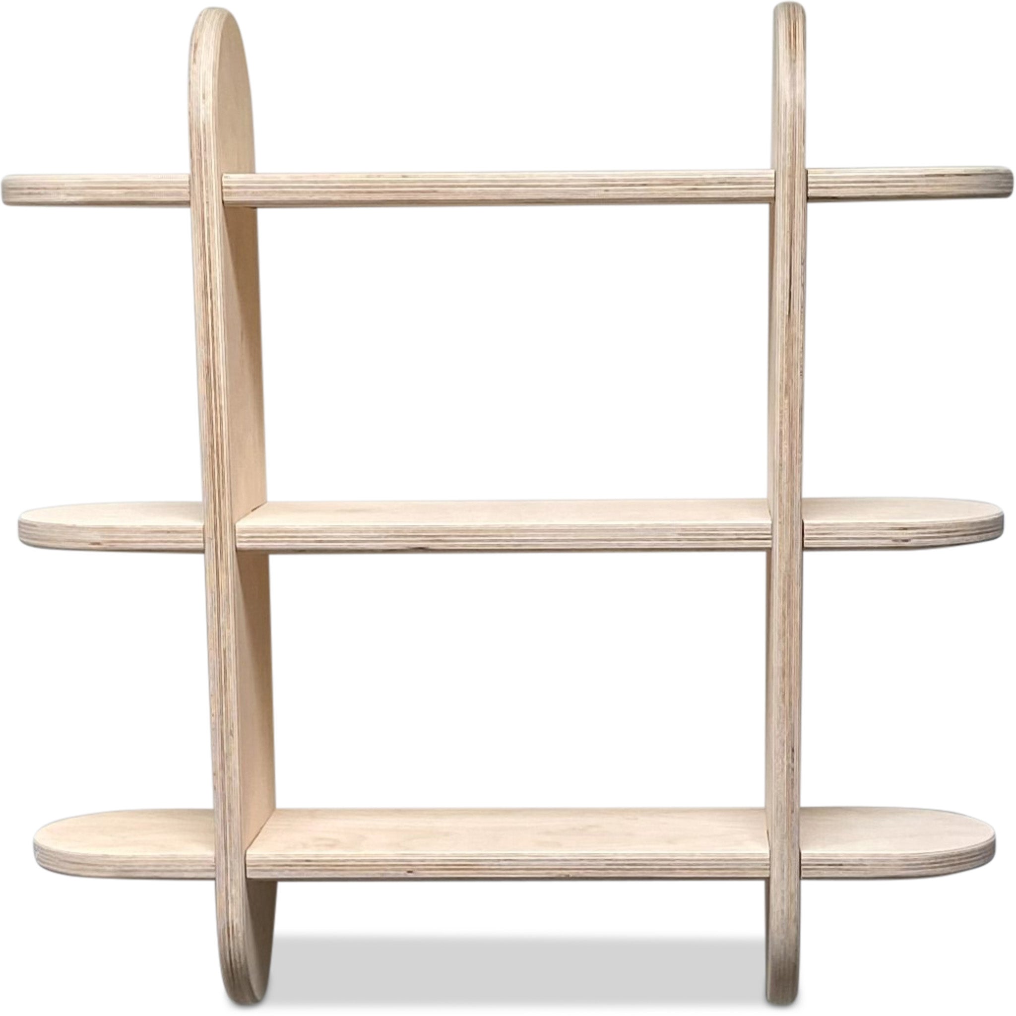 Round Montessori Bücher Wandregal Kinderzimmer | Fächerregal 3 Regale - natur Bücher Wandregal toddie.de ®