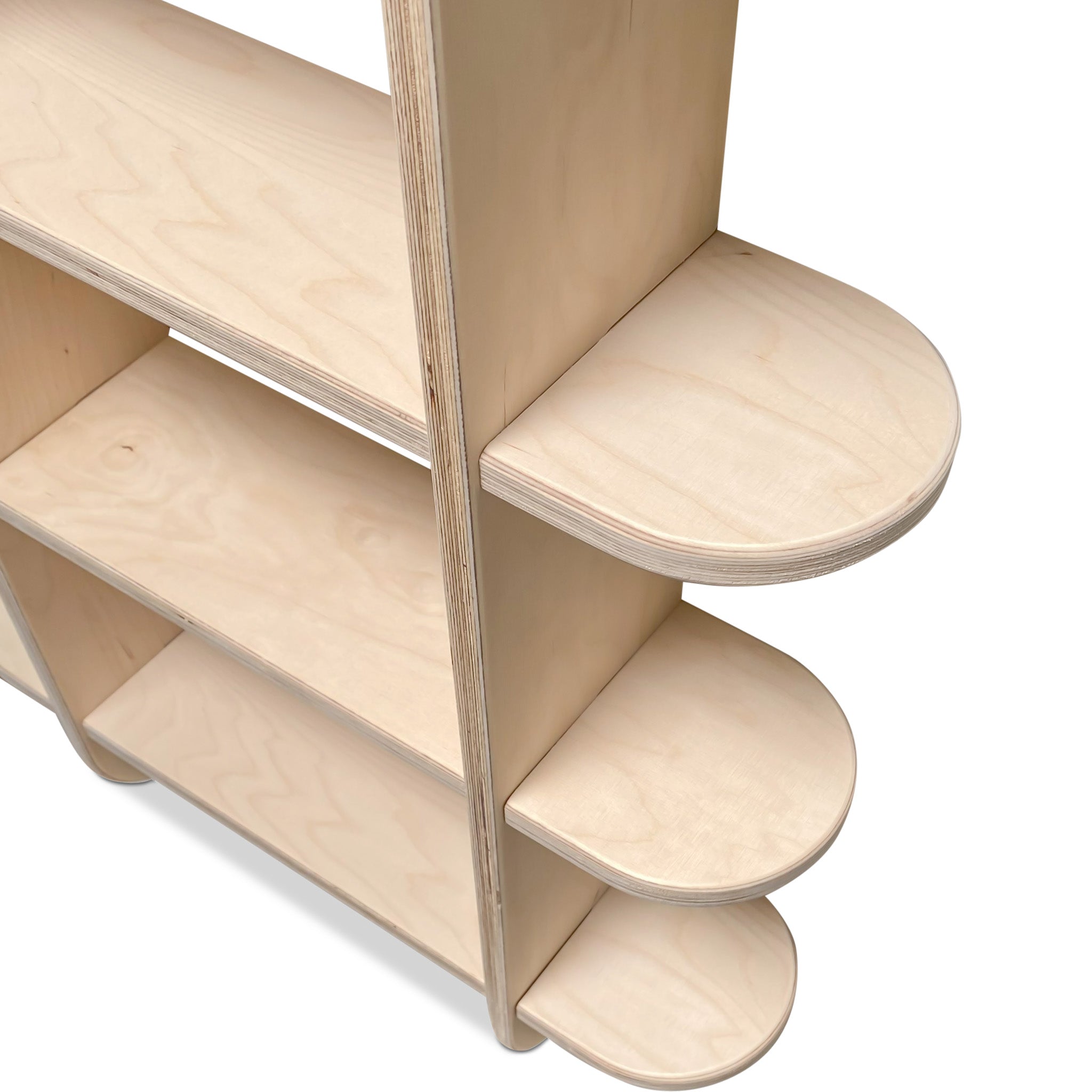 Round Montessori Bücher Wandregal Kinderzimmer | Fächerregal 6 Regale - natur Bücher Wandregal toddie.de ®