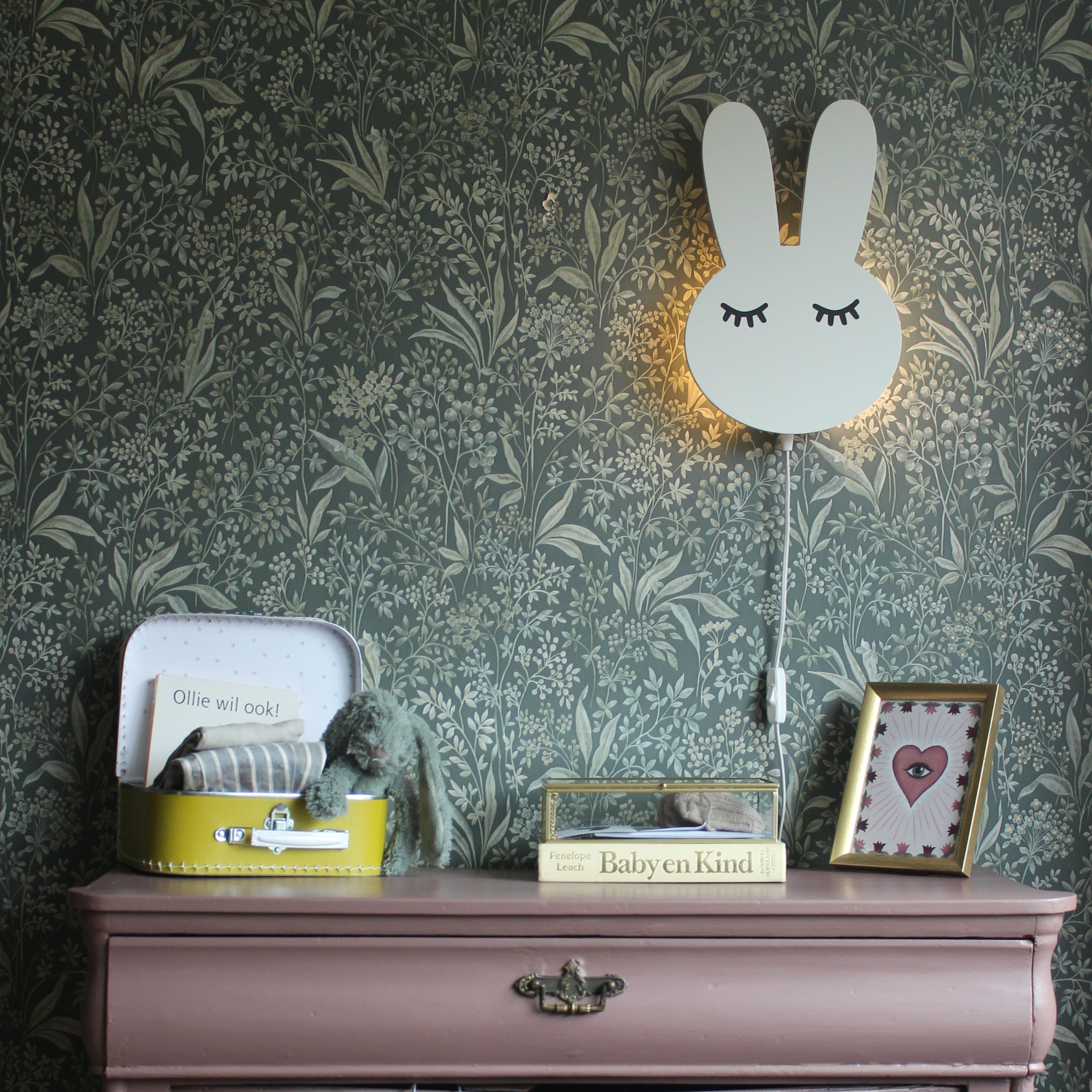 Hölzerne Wandleuchte Kinderzimmer | Kaninchen - weiß Wandleuchte toddie.de