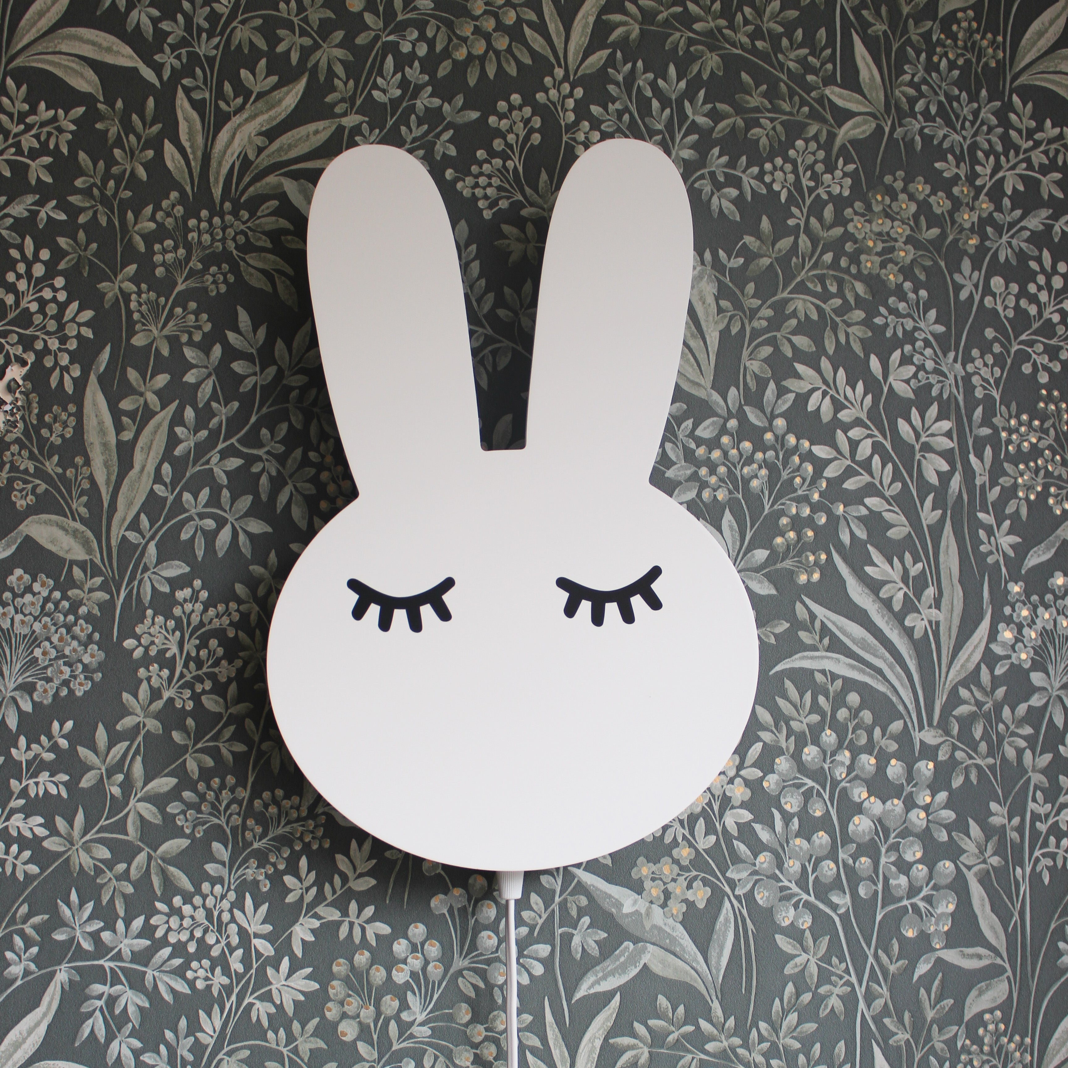 Hölzerne Wandleuchte Kinderzimmer | Kaninchen - weiß Wandleuchte toddie.de