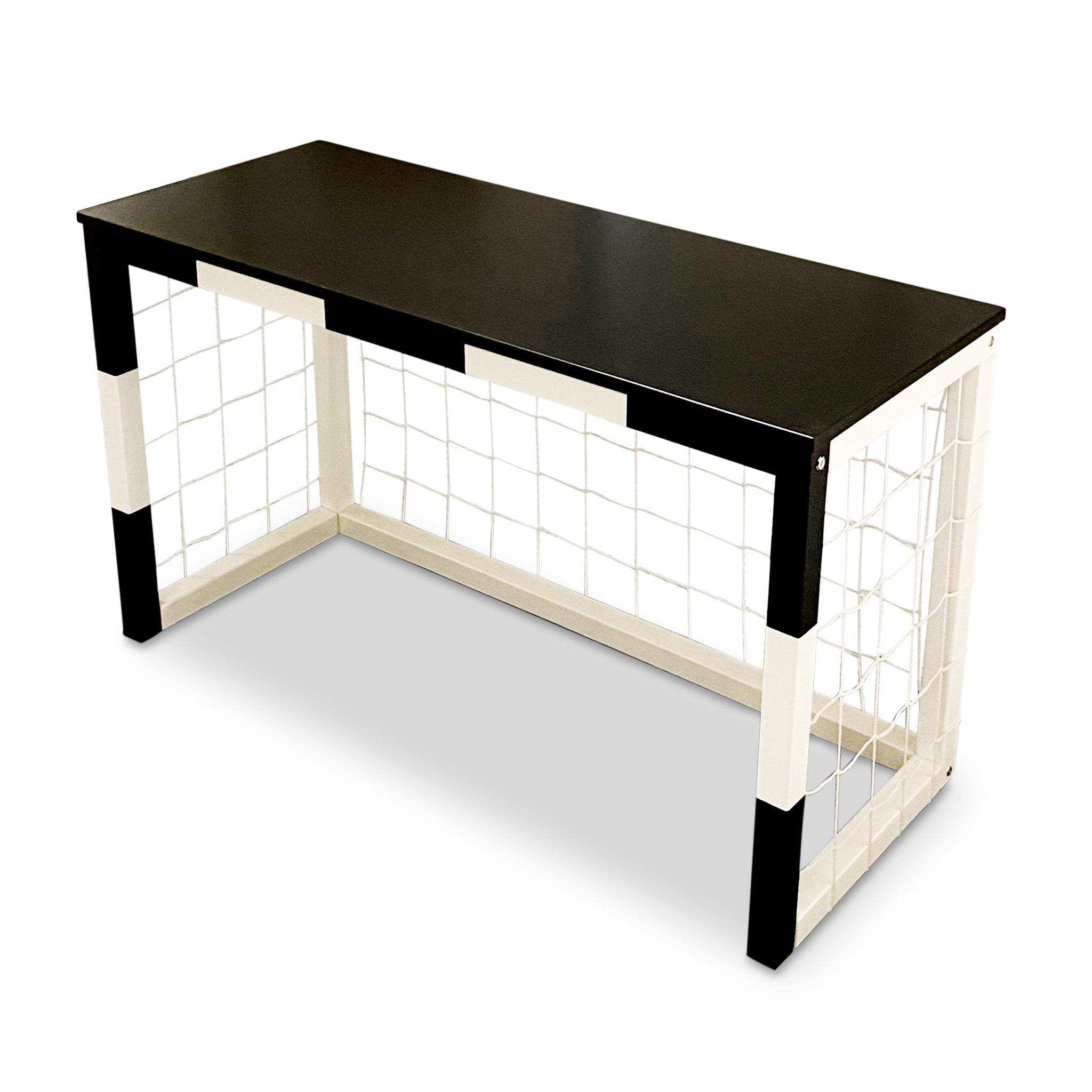 Holzschreibtisch Kinderzimmer | Fußballschreibtisch mit Netz - weiß/schwarz Schreibtisch toddie.de zwart