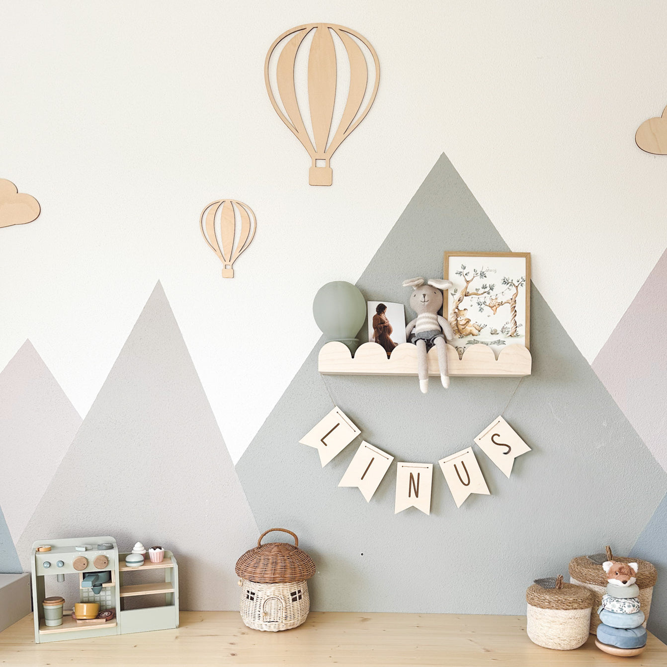 Bubble Montessori Bücherregal Kinderzimmer | 1 Regal - natur Bücherregal toddie.de ®