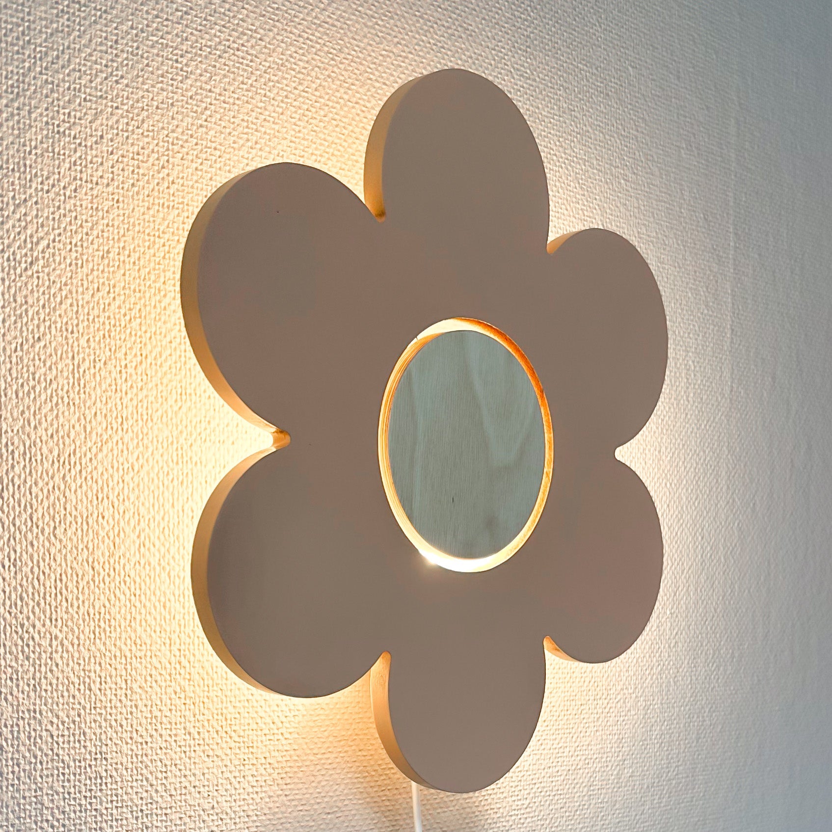 Hölzerne Wandlampe Kinderzimmer | Blume - Peach Wandleuchte toddie.de ®