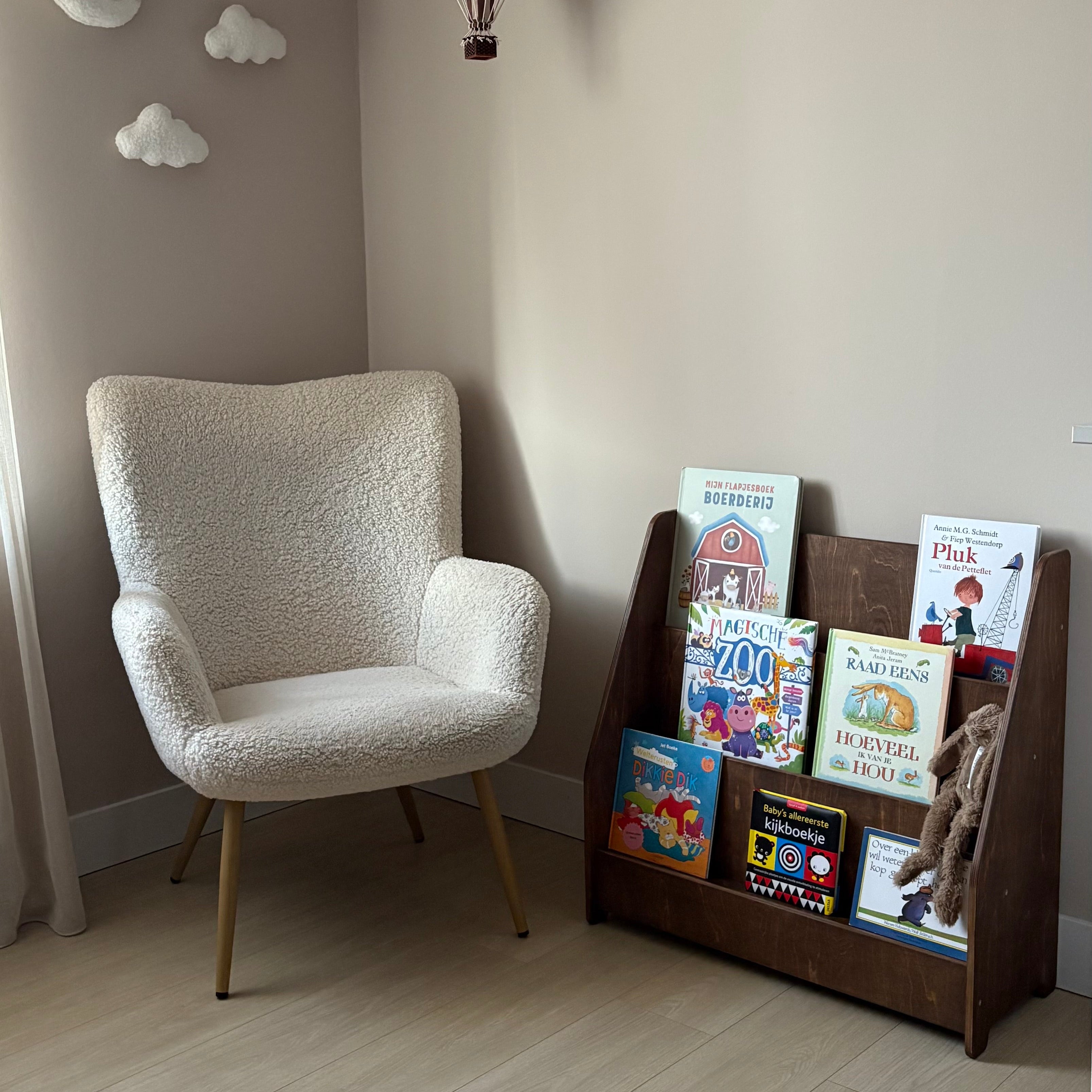 Montessori Bücherschrank Kinderzimmer | 3 Stufen - Wengé (Walnut) Bücherschrank toddie.de ®