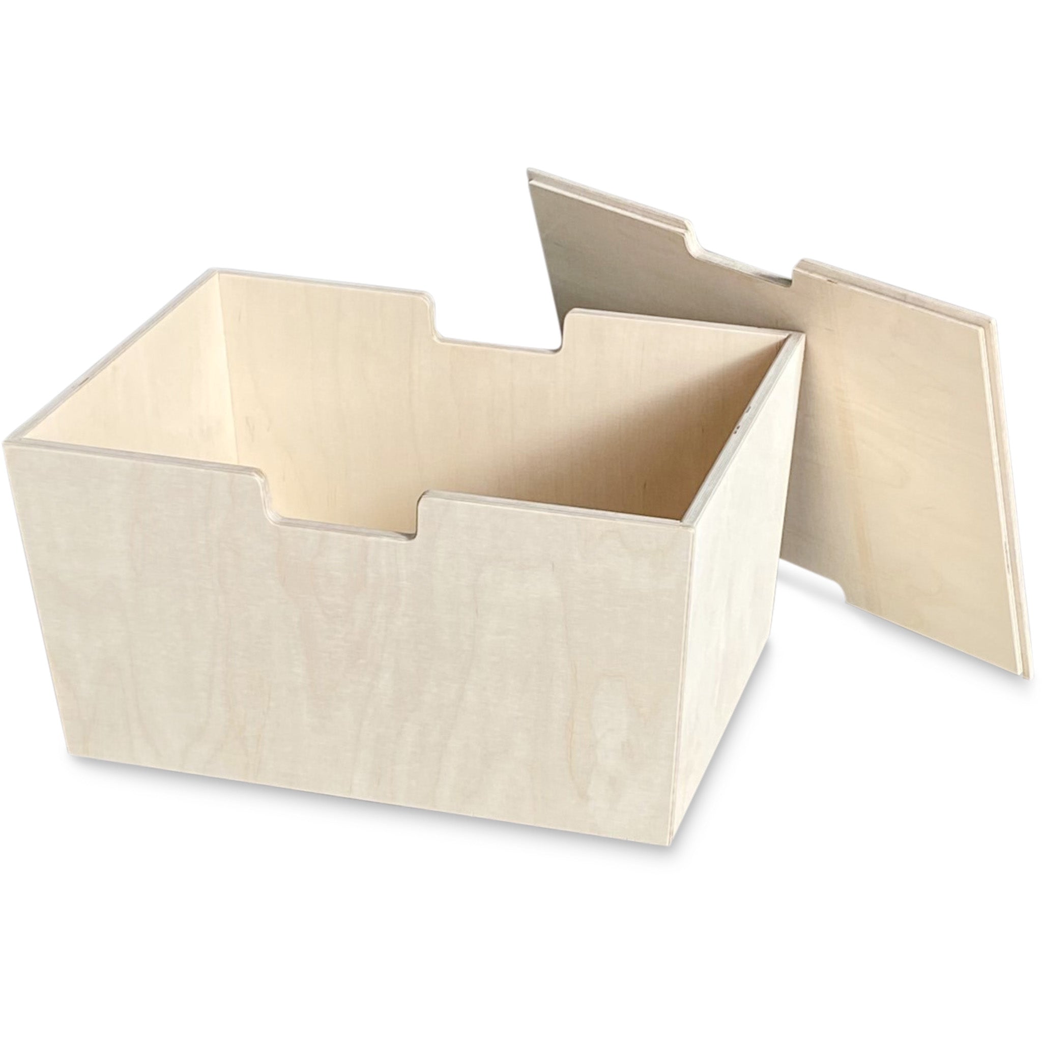 Montessori fahrende Aufbewahrungsbox mit Lenkrollen und Deckel - natur aufbe toddie.de ®