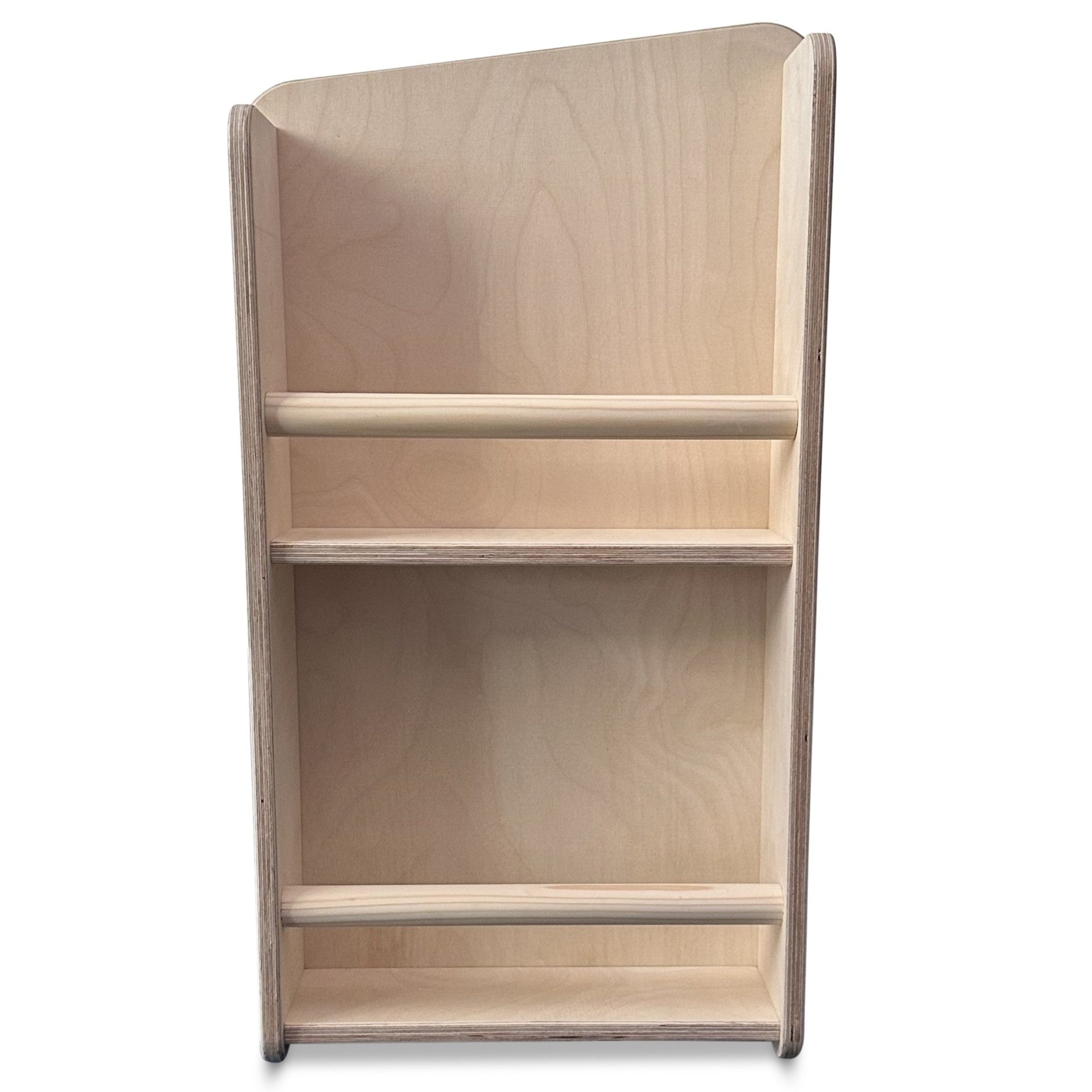 Montessori Offener Spielzeugschrank mit bücherregal | Bücherregal 2 Regalböden - natur Spielzeugschrank toddie.de ®