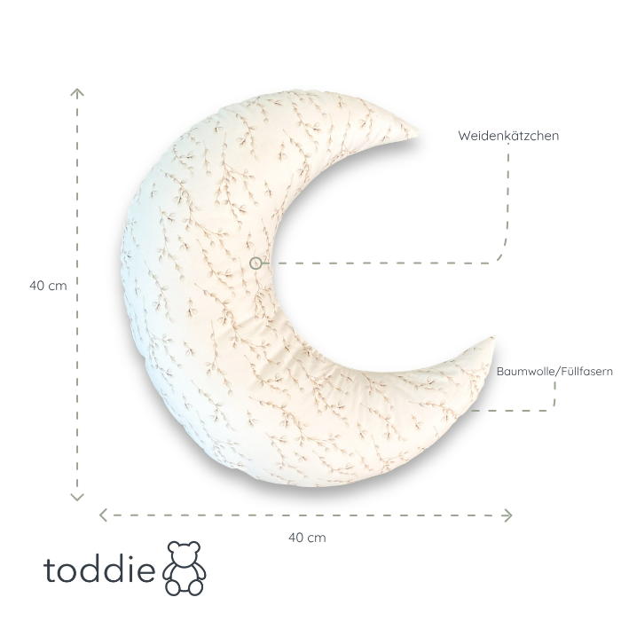 Dekokissen Kinderzimmer | Mond - Weidenkätzchen Kissen toddie.de