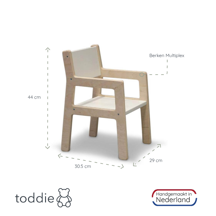 Holz Kindermöbelset 1-4 Jahre | Tisch + 2 Stühle - weiß Möbelset toddie.de