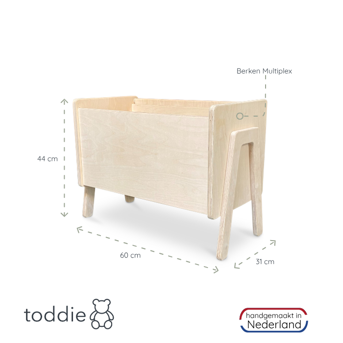 Montessori Aufbewahrungskiste Kinderzimmer | Holzbücherkiste mit Deckel - natur Aufbewahrungskiste toddie.de