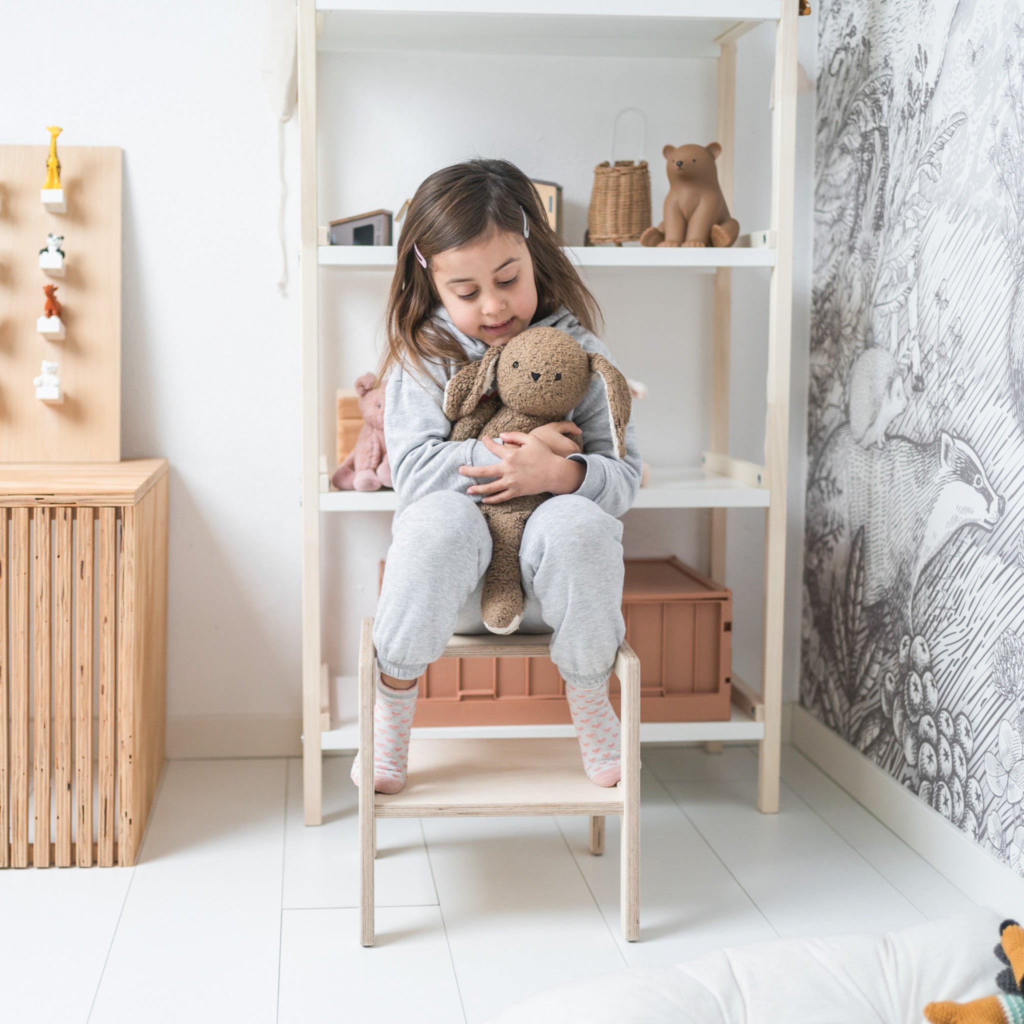 Montessori Lernturm | Holztritt, Hocker - natur Lernturm toddie.de ®