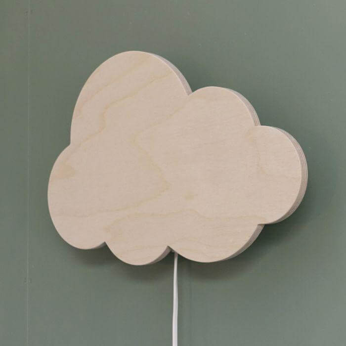 Hölzerne Wandleuchte Kinderzimmer | Wolkie - natur Wandleuchte toddie.de