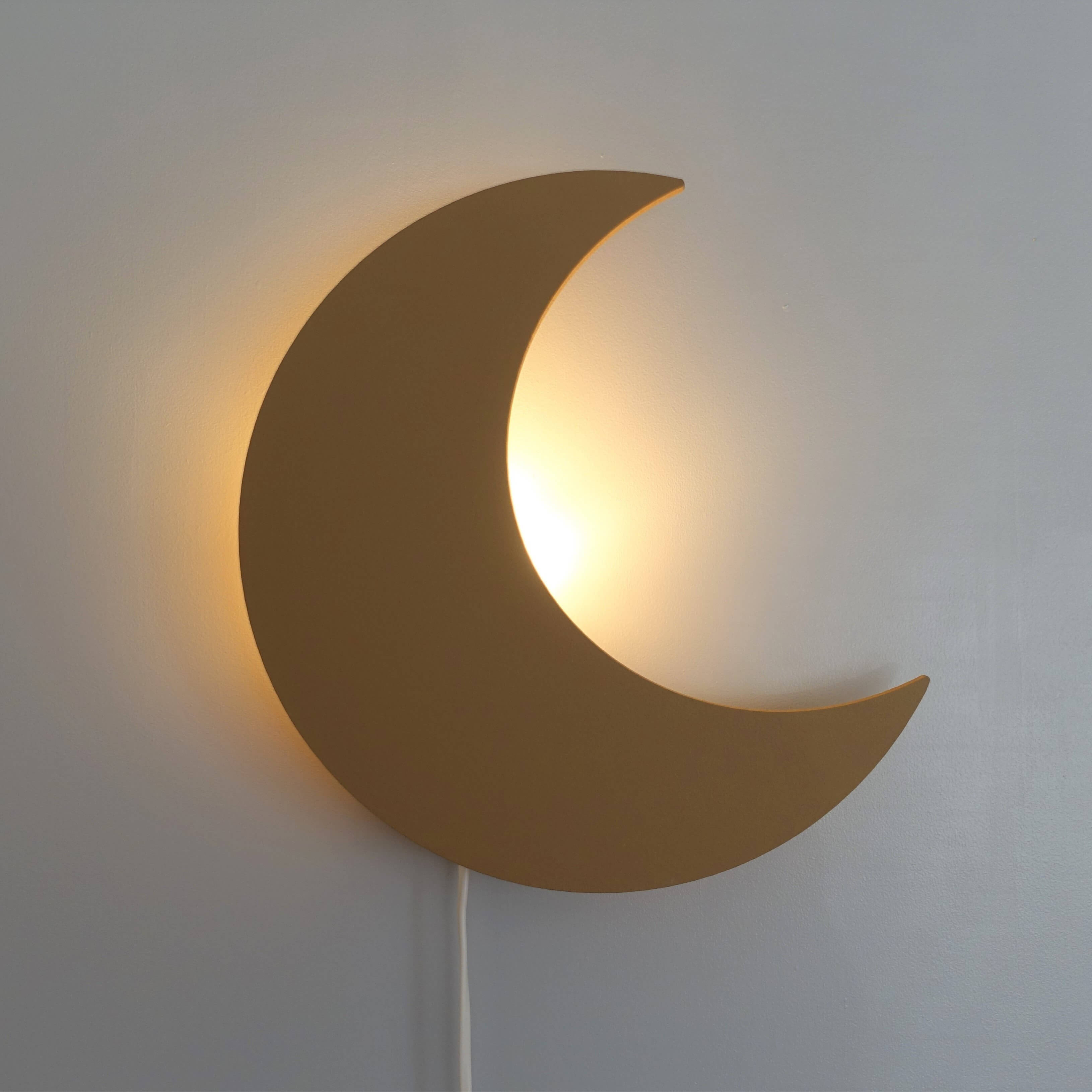 Hölzerne Wandleuchte Kinderzimmer | Mond - spiced honey Wandleuchte toddie.de