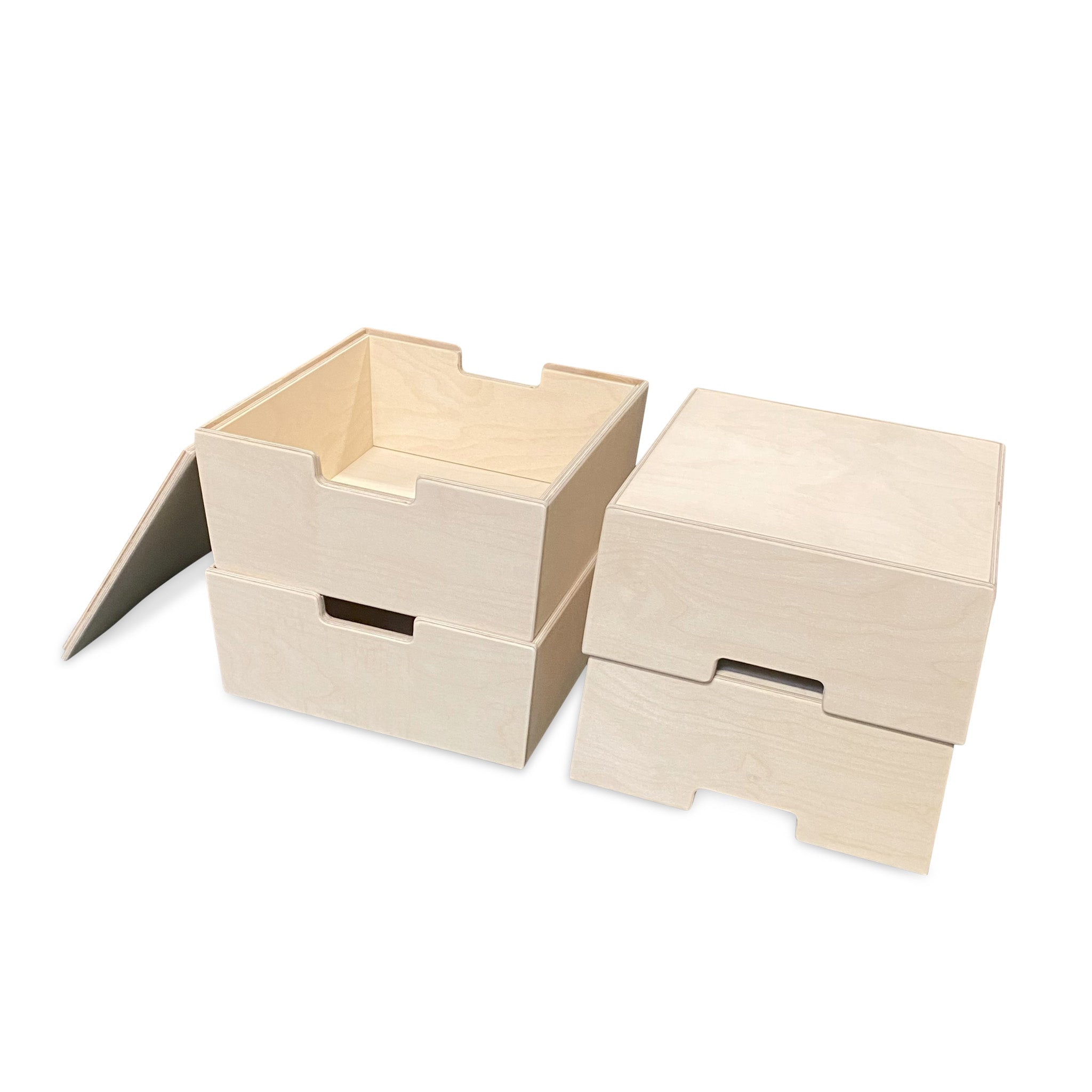 Montessori Aufbewahrungskisten Kinderzimmer | Stapelbare Holzkisten als Tritthilfe - natur Aufbewahrung toddie.de ®