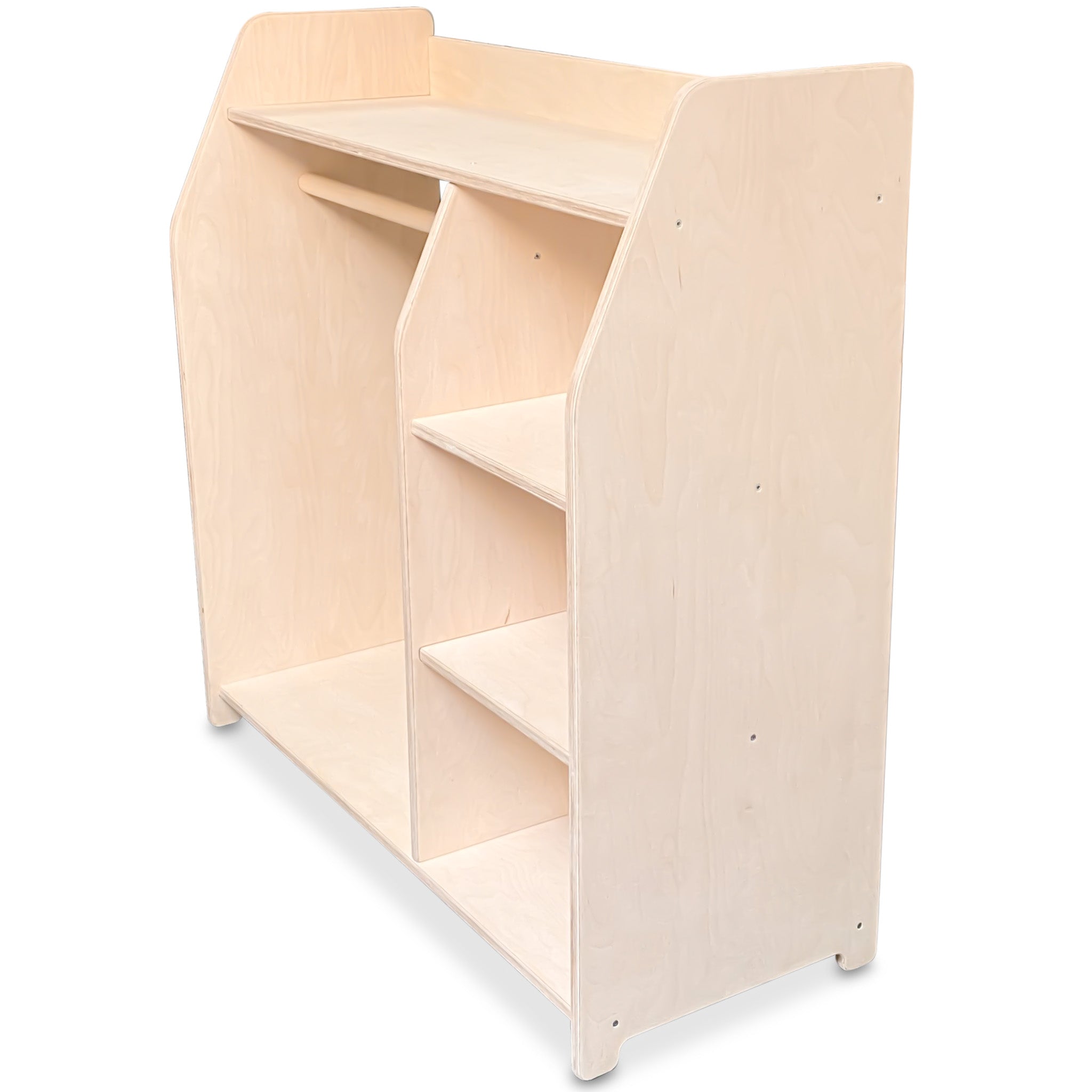 Montessori Kleiderschrank Kinderzimmer | Kindergarderobe - natur Kleiderschrank toddie.de