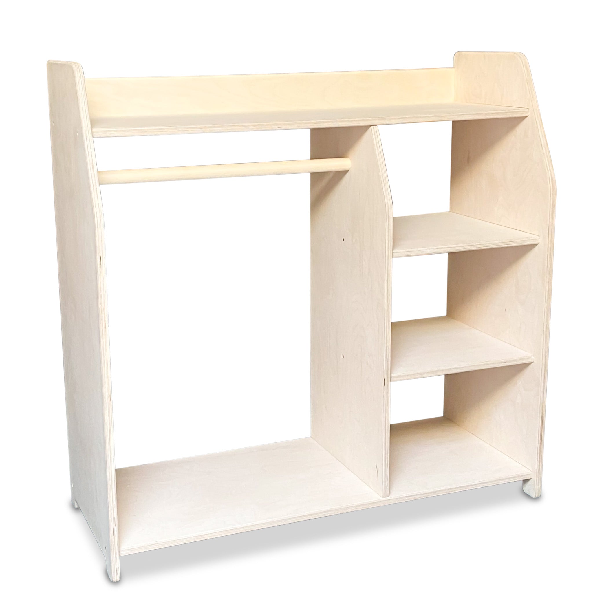 Montessori Kleiderschrank Kinderzimmer | Kindergarderobe - natur Kleiderschrank toddie.de