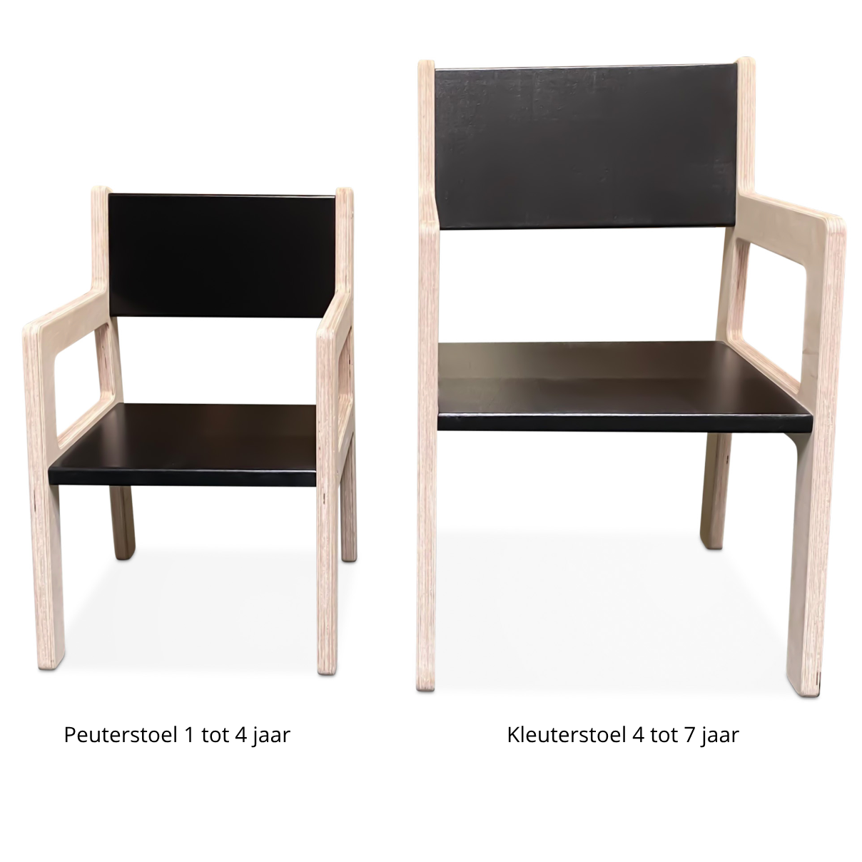 Hölzerner Kinderstuhl 1-4-Jahre - schwarz Kinderstuhl toddie.de