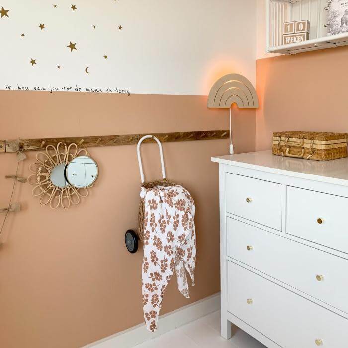 Hölzerne Wandleuchte Kinderzimmer | Regenbogen - natur Wandleuchte toddie.de