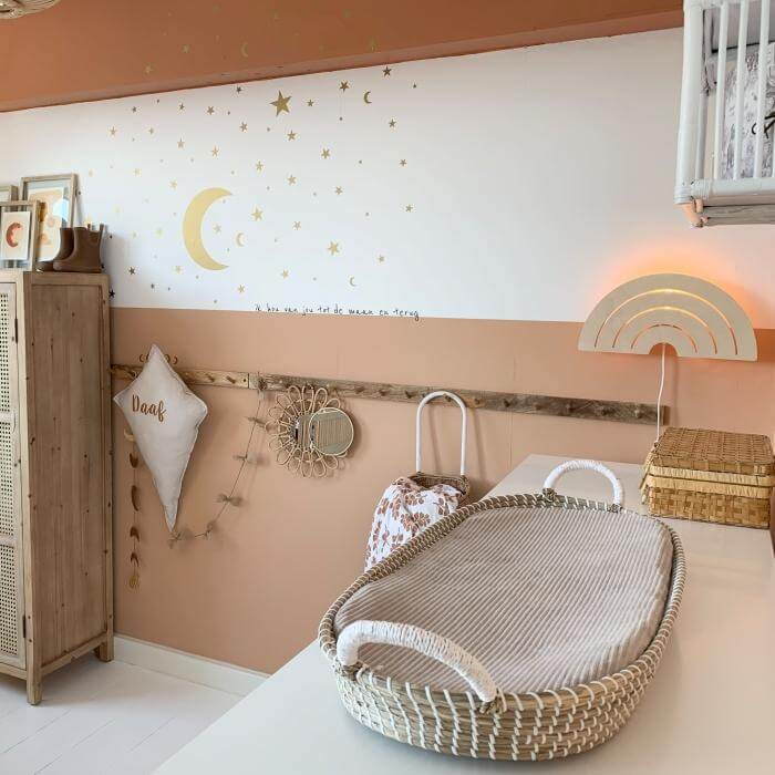 Hölzerne Wandleuchte Kinderzimmer | Regenbogen - natur Wandleuchte toddie.de