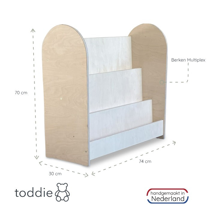 Round Montessori Bücherregal Kinderzimmer | 3 Stufen - natur Bücherregal toddie.de ®