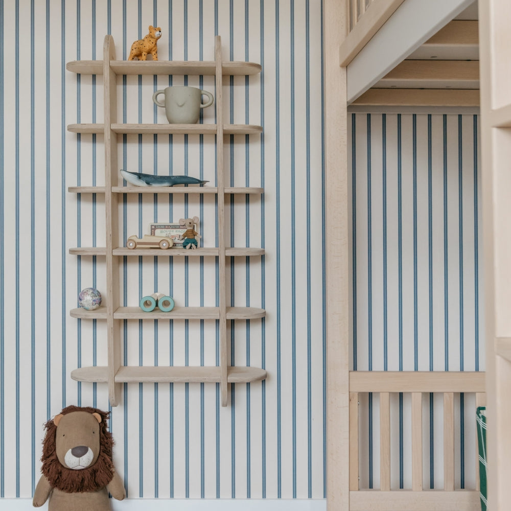 Round Montessori Bücher Wandregal Kinderzimmer | Fächerregal 6 Regale - natur Bücher Wandregal toddie.de ®