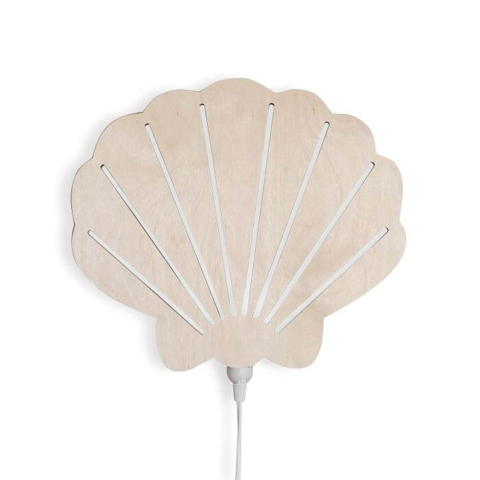 Hölzerne Wandleuchte Kinderzimmer | Muschel - natur Wandleuchte toddie.de