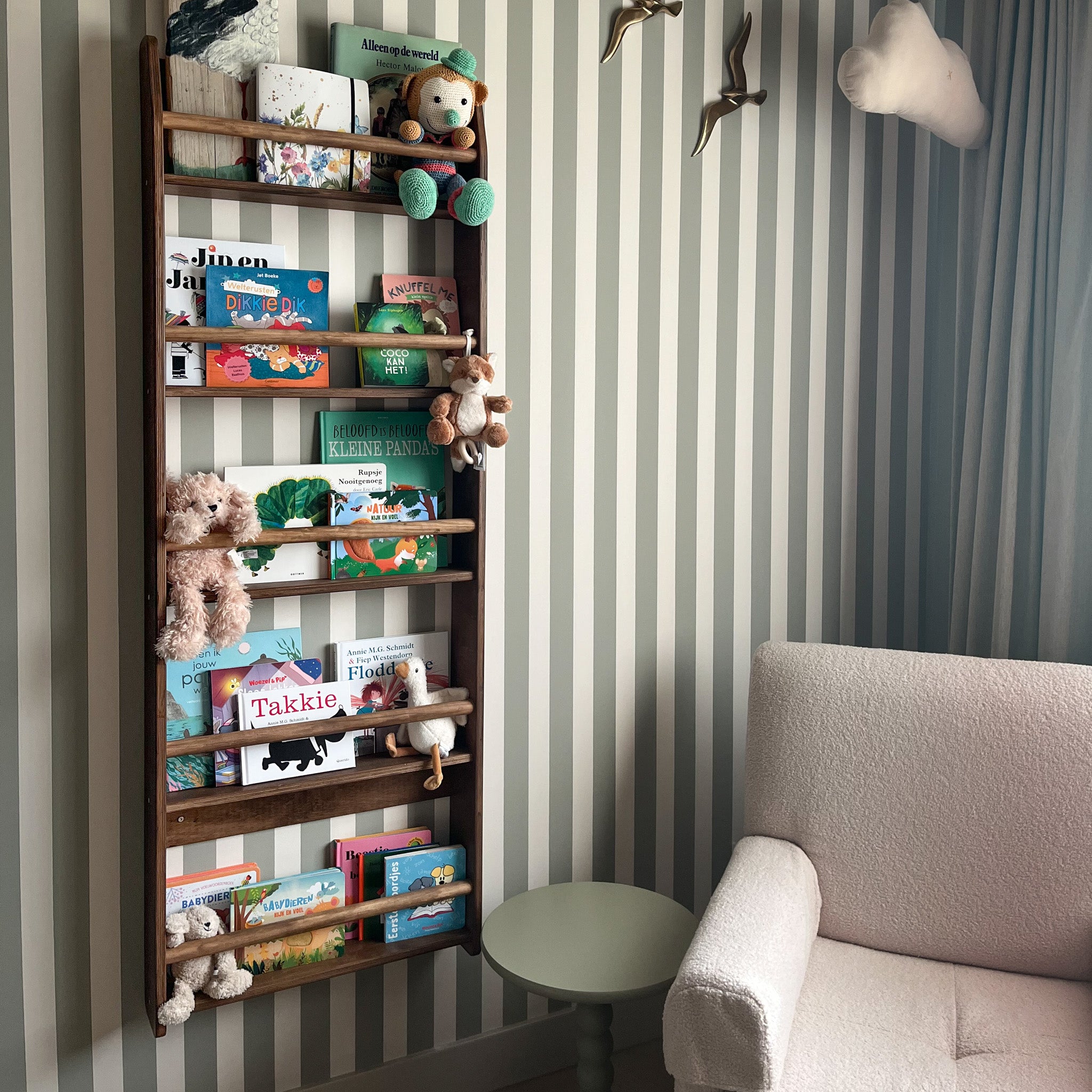 Montessori Bücherregal Kinderzimmer | 5 Regale - Wengé Wandregal toddie.de ®