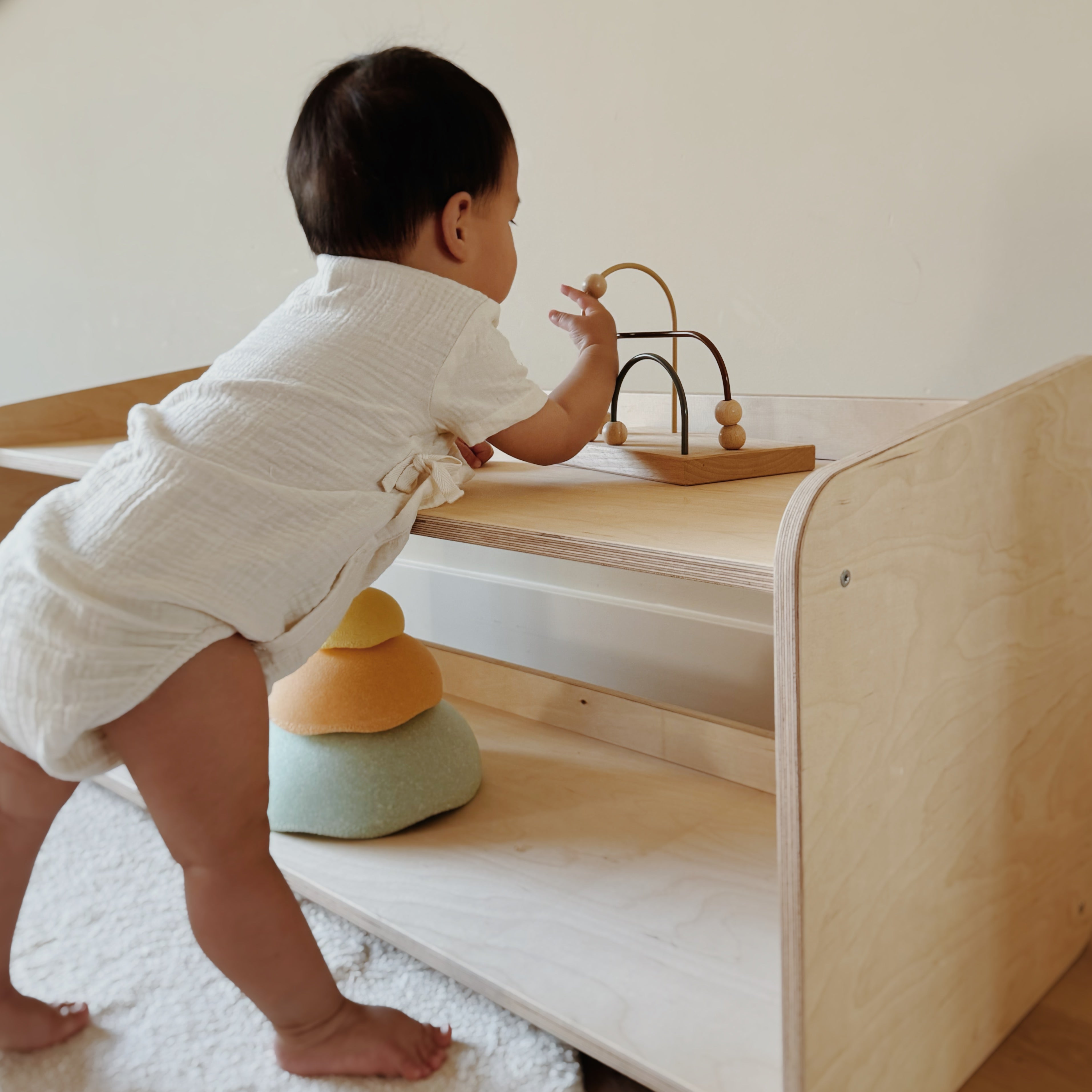 Montessori Spielzeugschrank | Bücherregal 2 regale - natur Spielzeugschrank toddie.de ®