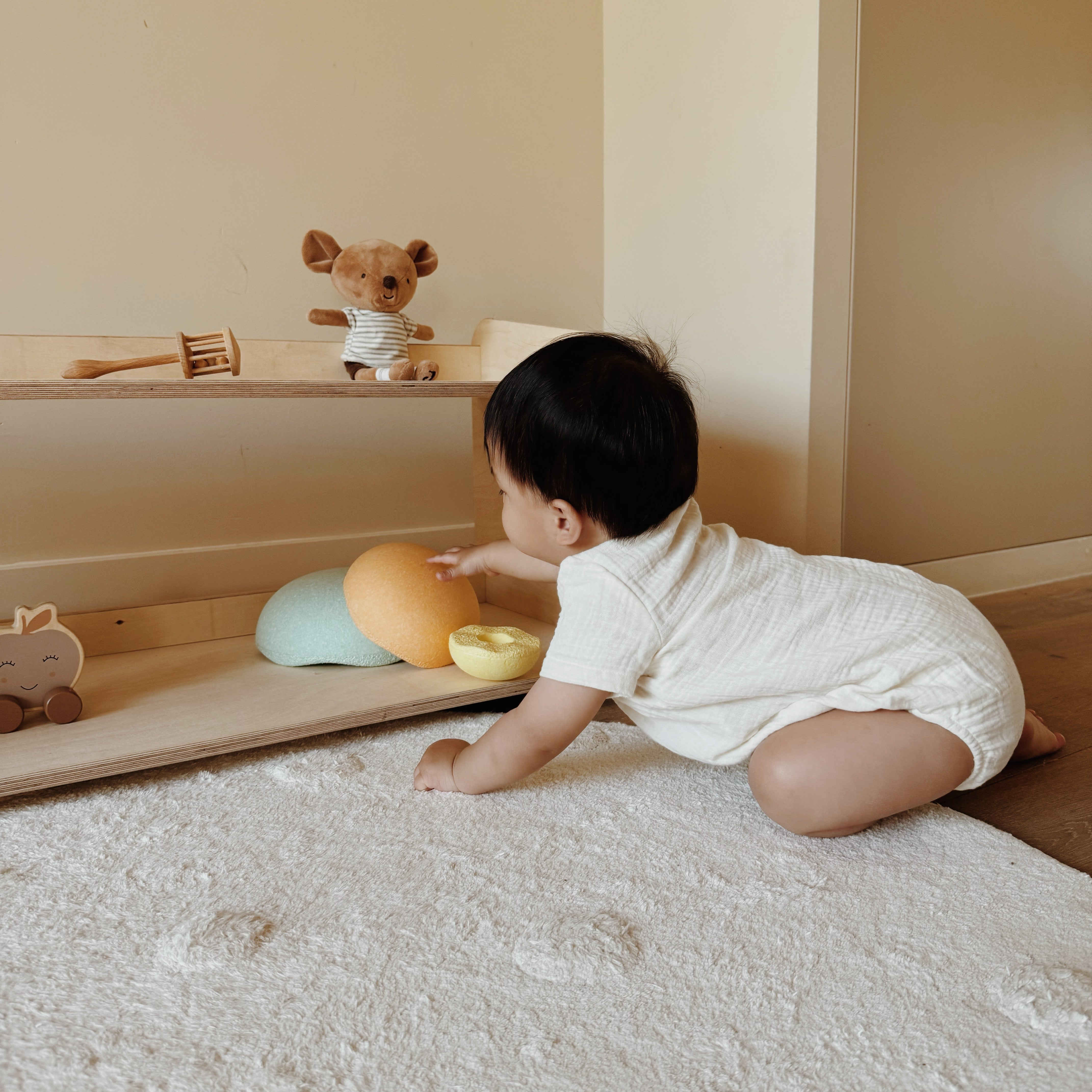 Montessori Spielzeugschrank | Bücherregal 2 regale - natur Spielzeugschrank toddie.de ®