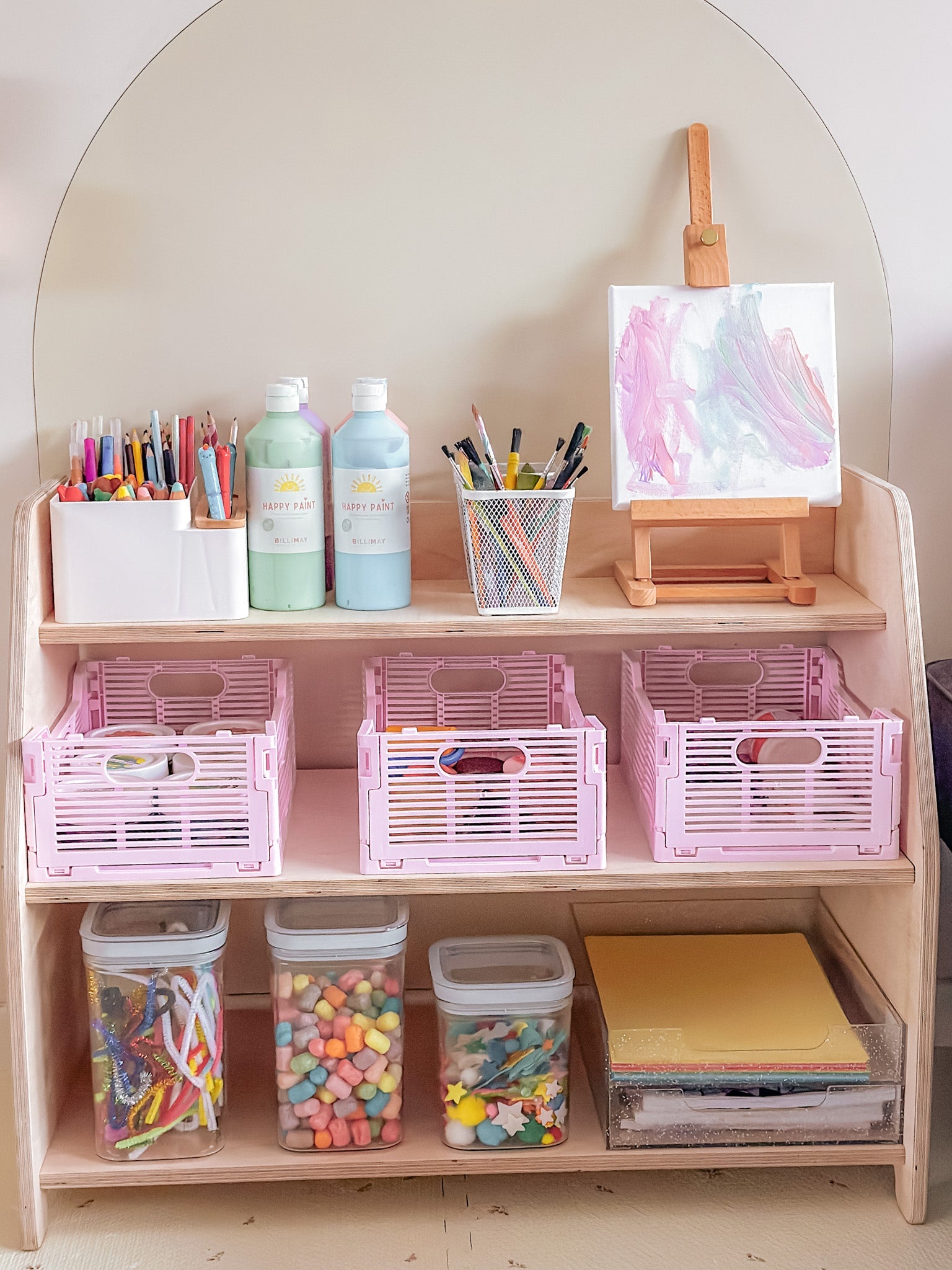 Montessori Spielmöbel | Kinder-Aufbewahrungsmöbel 3 Regale - natur Aufbewahrung toddie.de