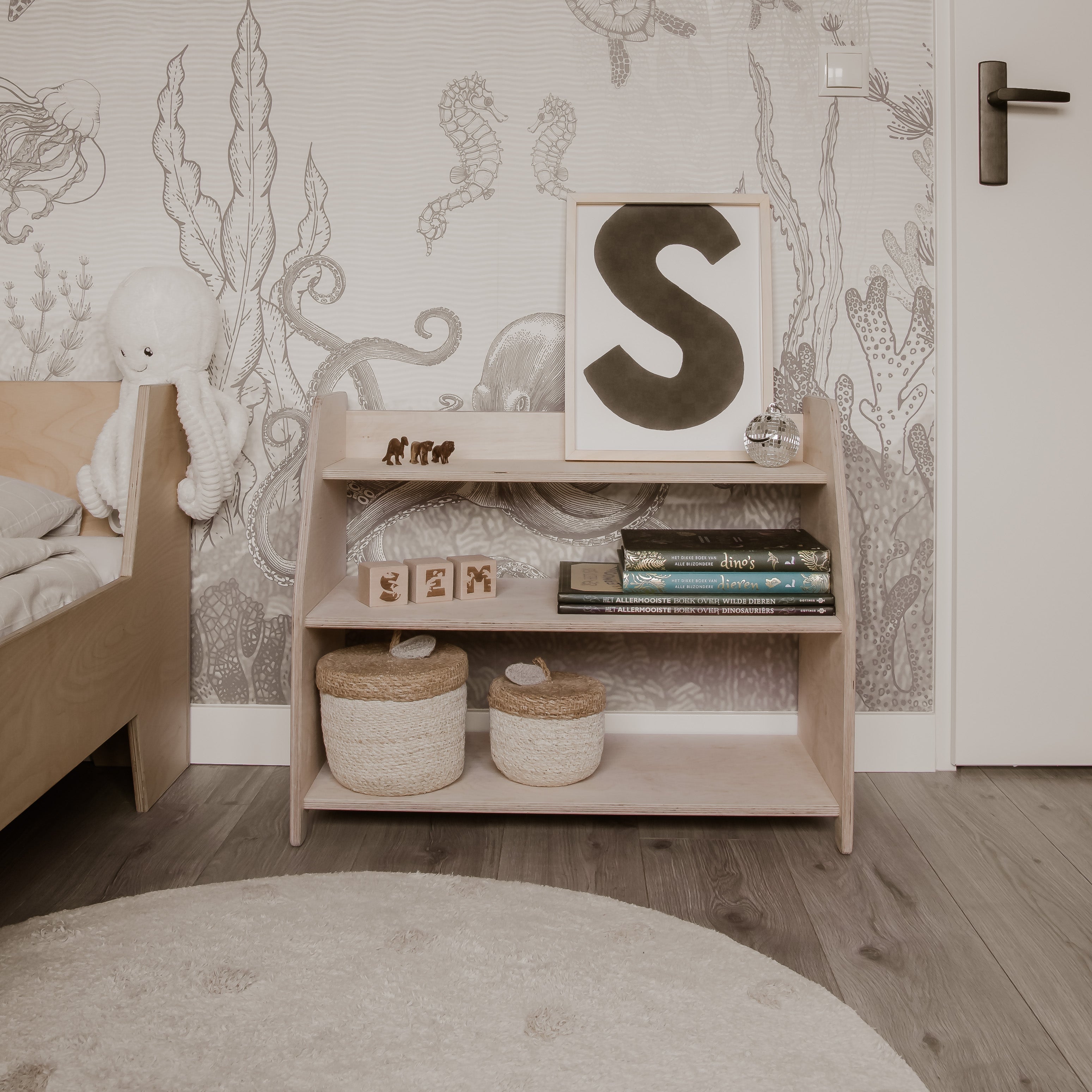 Montessori Spielmöbel | Kinder-Aufbewahrungsmöbel 3 Regale - natur Aufbewahrung toddie.de