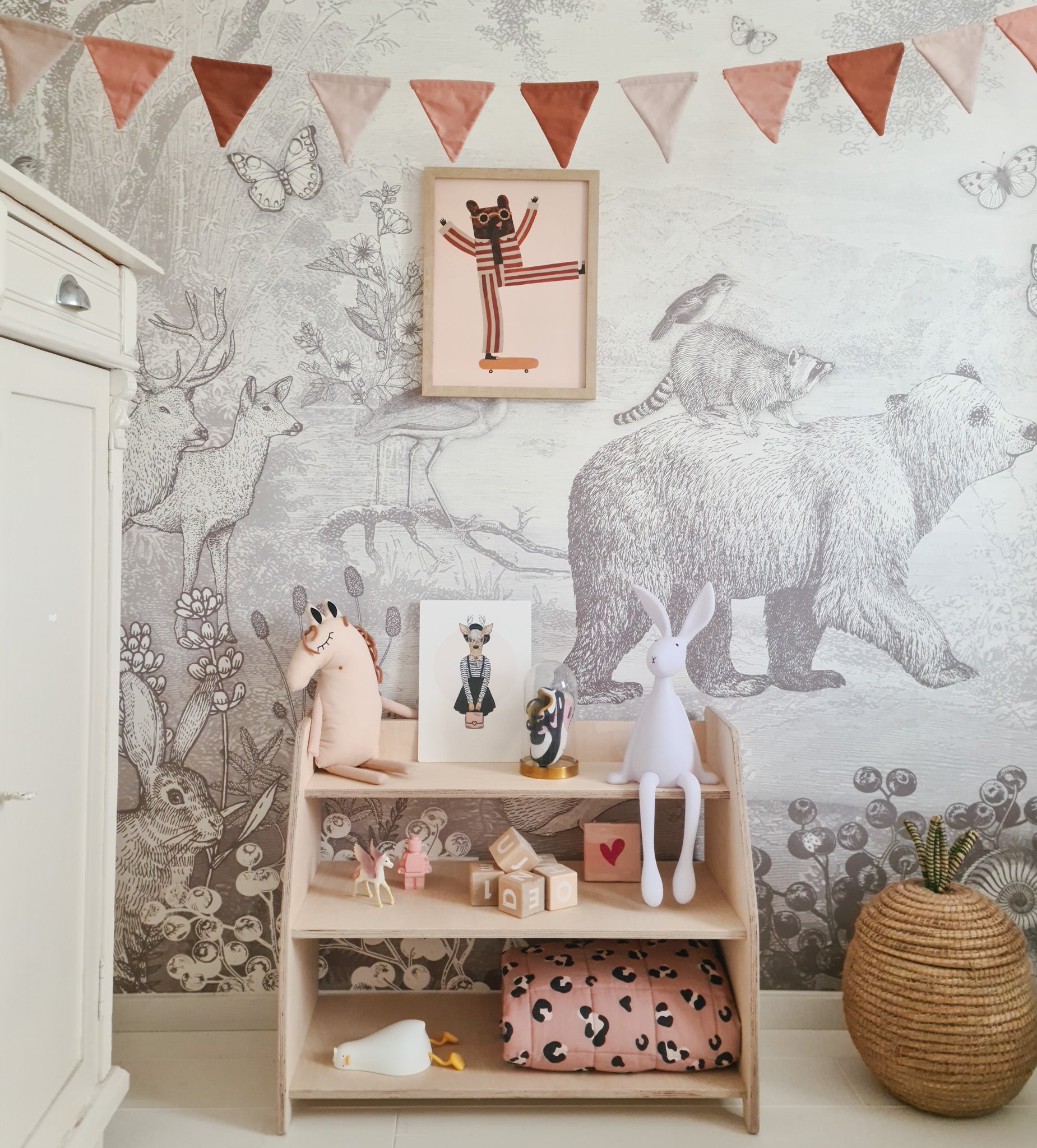 Montessori Spielmöbel | Kinder-Aufbewahrungsmöbel 3 Regale - natur Aufbewahrung toddie.de