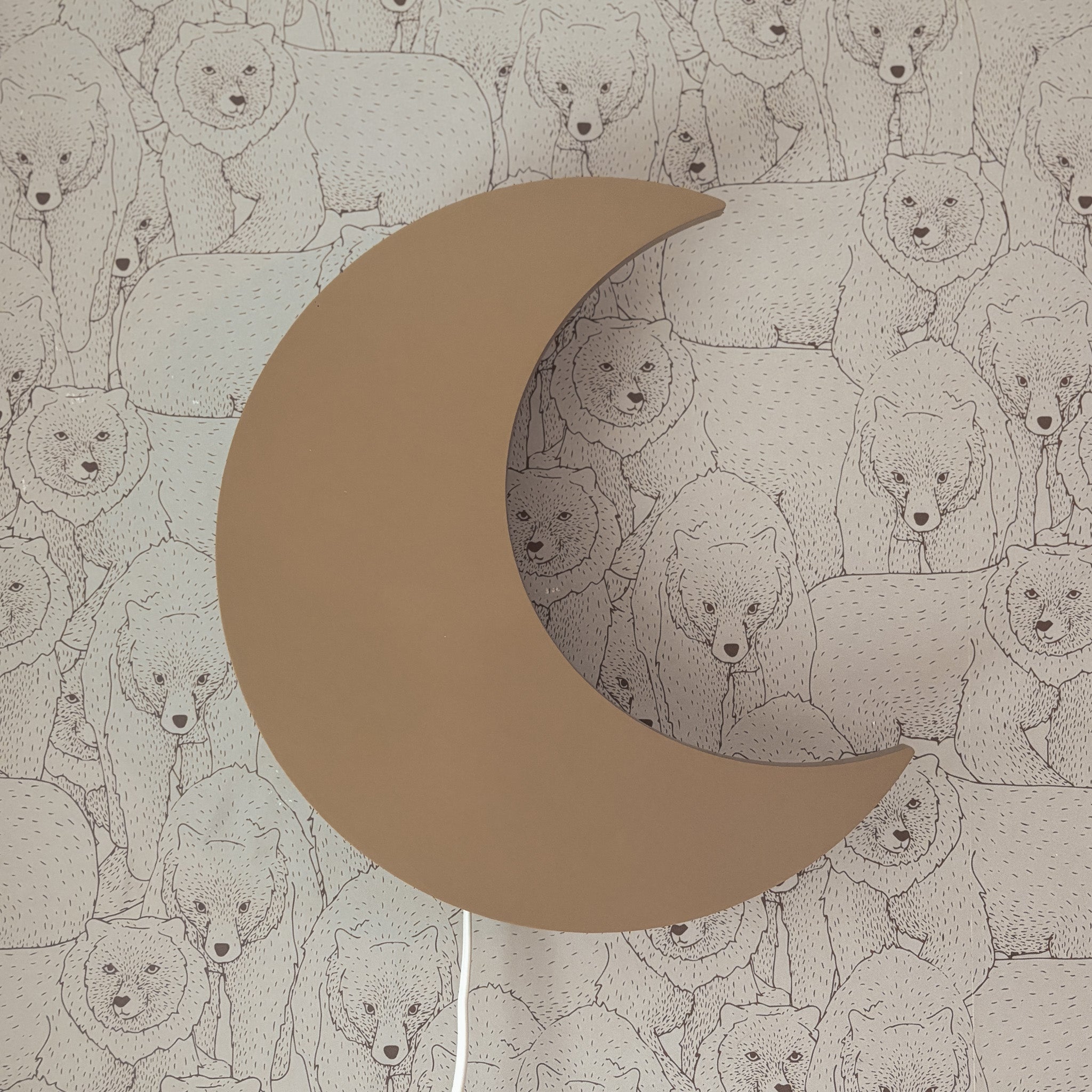 Hölzerne Wandleuchte Kinderzimmer | Mond - spiced honey Wandleuchte toddie.de