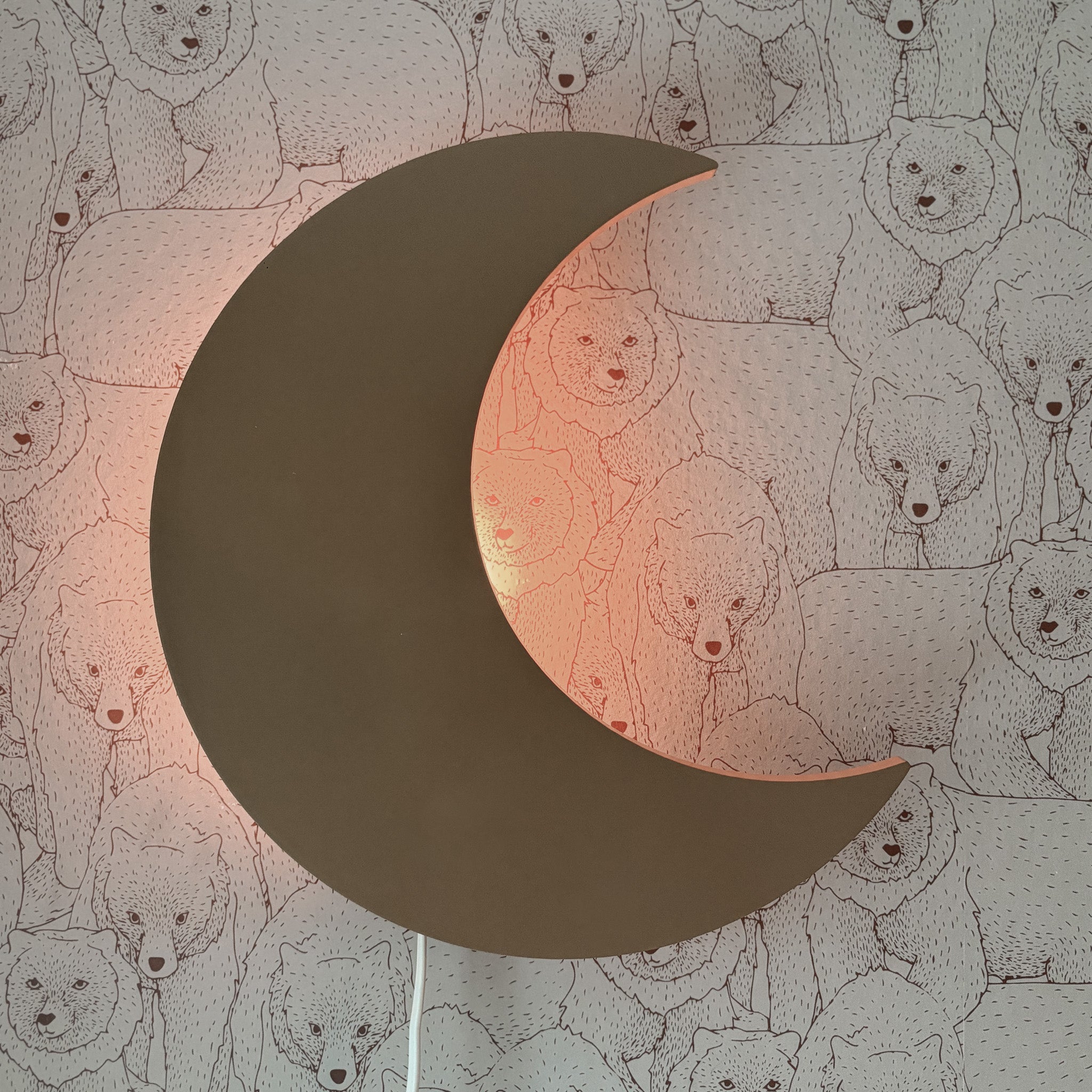 Hölzerne Wandleuchte Kinderzimmer | Mond - spiced honey Wandleuchte toddie.de