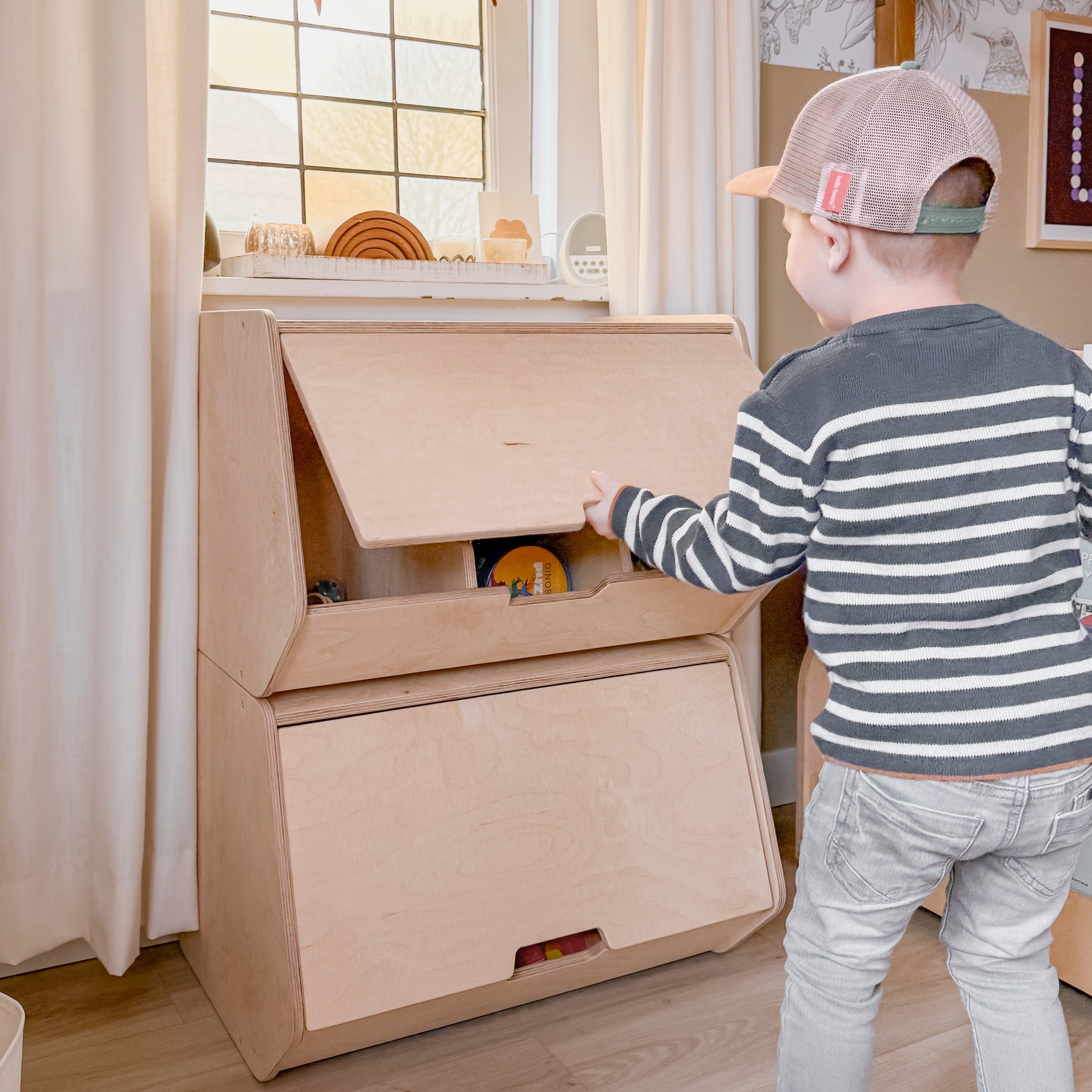 Stowie Stapelbare Aufbewahrungskisten Kinderzimmer - natur toddie.de ®