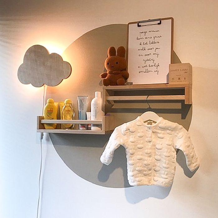 Hölzerne Wandleuchte Kinderzimmer | Wolkie - natur Wandleuchte toddie.de