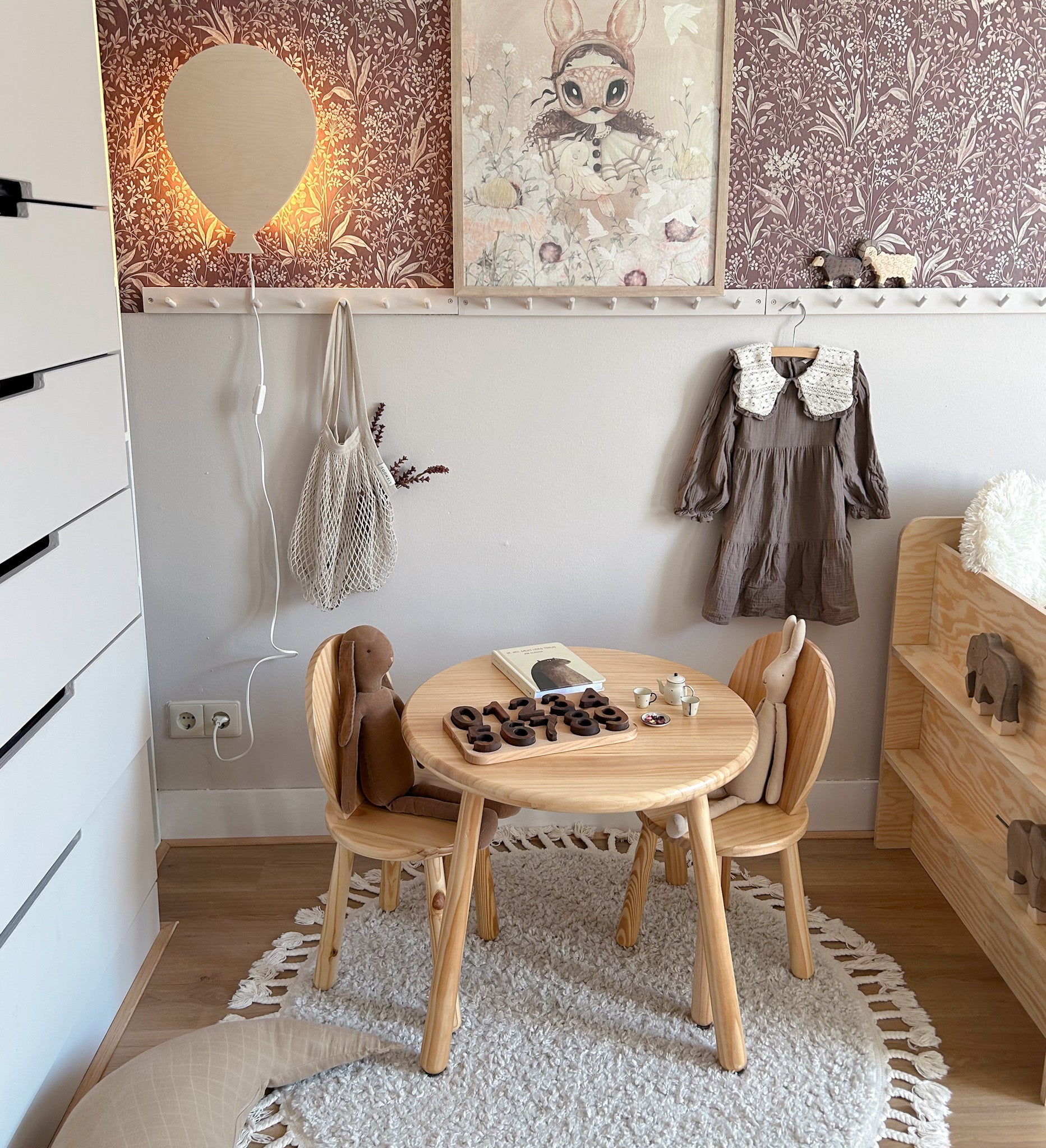 Hölzerne Wandleuchte Kinderzimmer | Ballon - natur Wandleuchte toddie.de