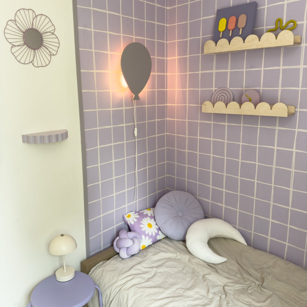Hölzerne Wandleuchte Kinderzimmer | Ballon - lila toddie.de ®