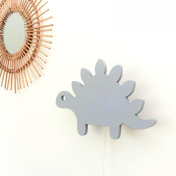 Hölzerne Wandleuchte Kinderzimmer | Stegosaurier - denim drift Wandleuchte toddie.de