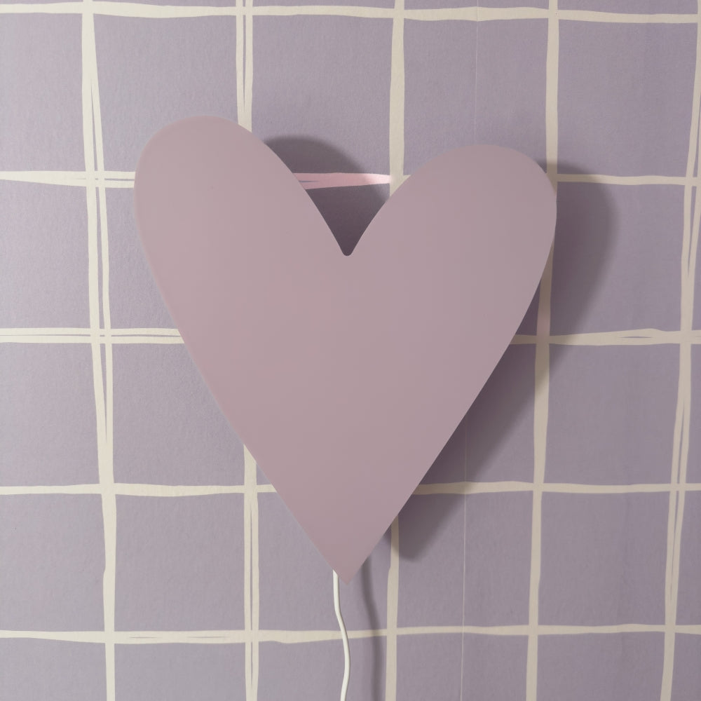 Hölzerne Wandleuchte Kinderzimmer | Herz - lila toddie.de ®