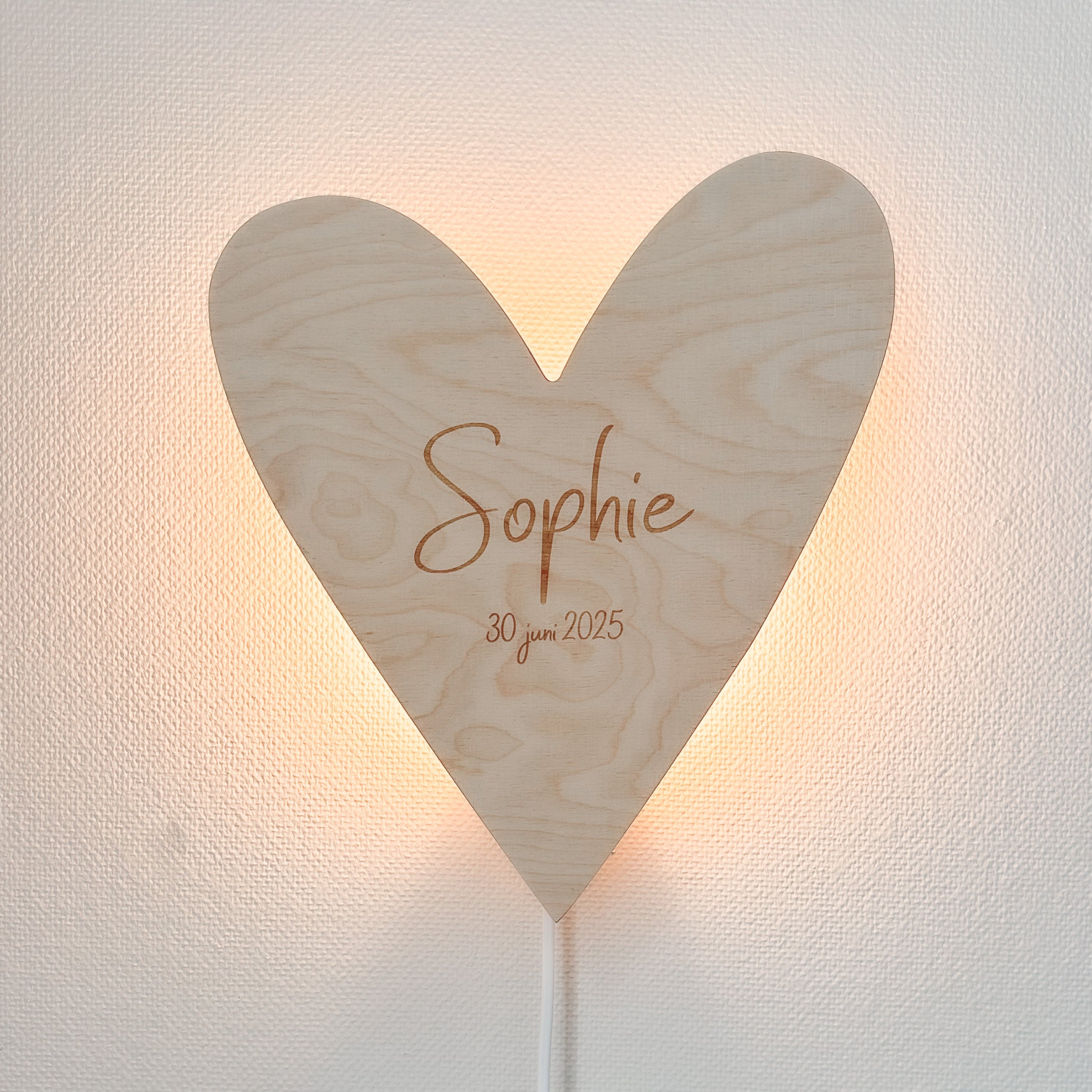 Hölzerne Wandleuchte Kinderzimmer | Herz - natur Wandleuchte toddie.de