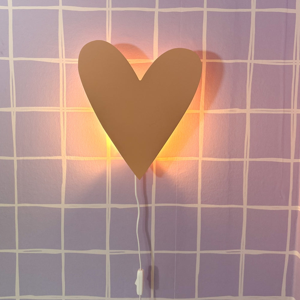 Hölzerne Wandleuchte Kinderzimmer | Herz - peach Wandleuchte toddie.de ®