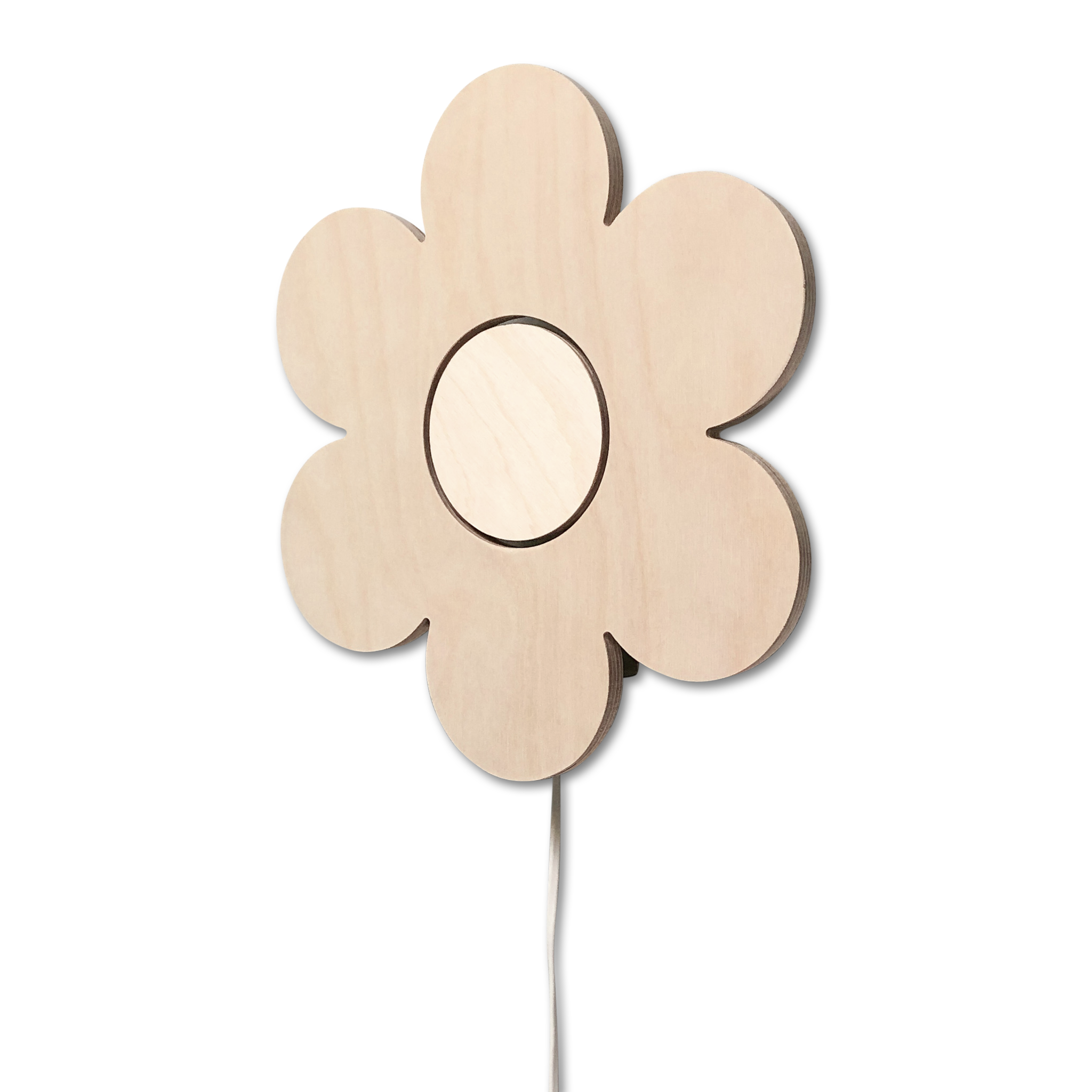 Hölzerne Wandlampe Kinderzimmer | Blume - natur Wandleuchte toddie.de