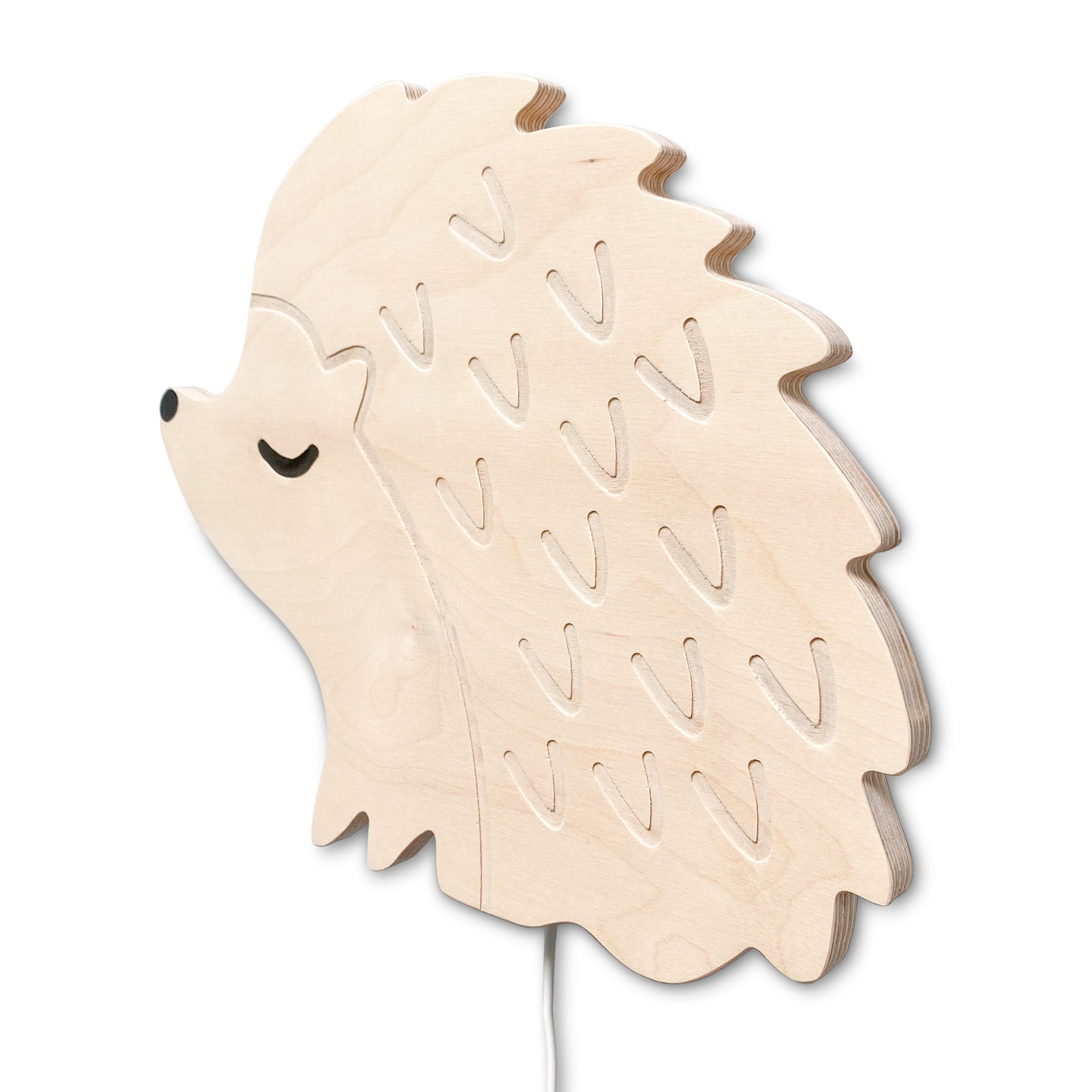 Hölzerne Wandleuchte Kinderzimmer | Igel - natur Wandleuchte toddie.de