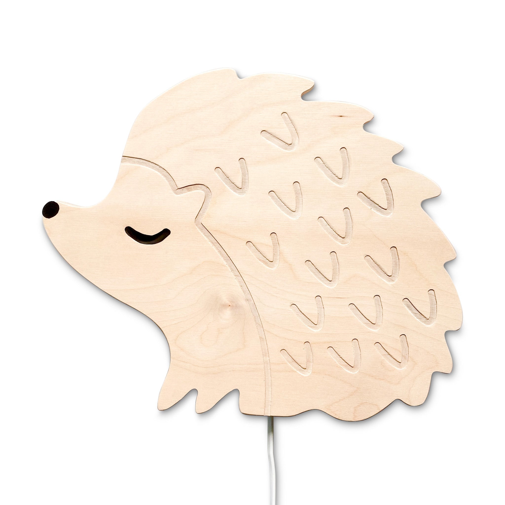 Hölzerne Wandleuchte Kinderzimmer | Igel - natur Wandleuchte toddie.de