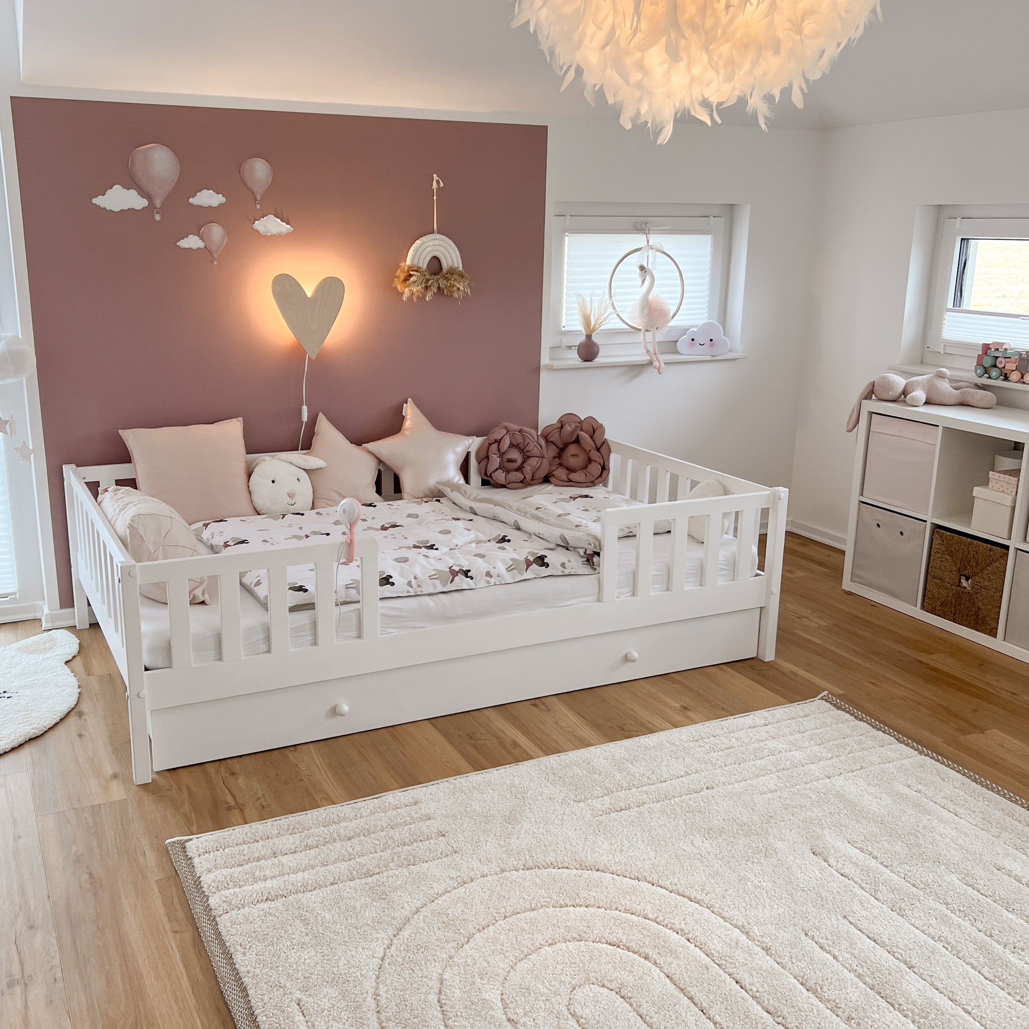 Hölzerne Wandleuchte Kinderzimmer | Herz - natur Wandleuchte toddie.de