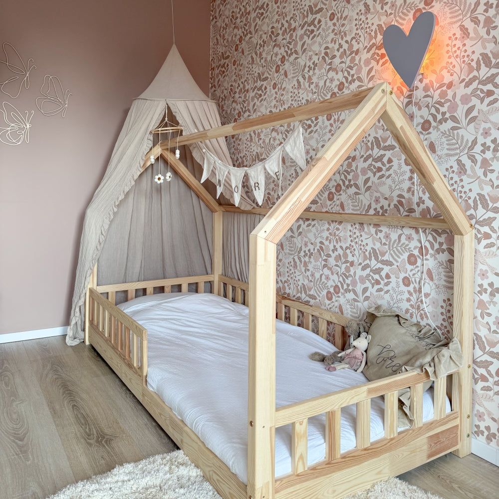 Hölzerne Wandleuchte Kinderzimmer | Herz - lila toddie.de ®