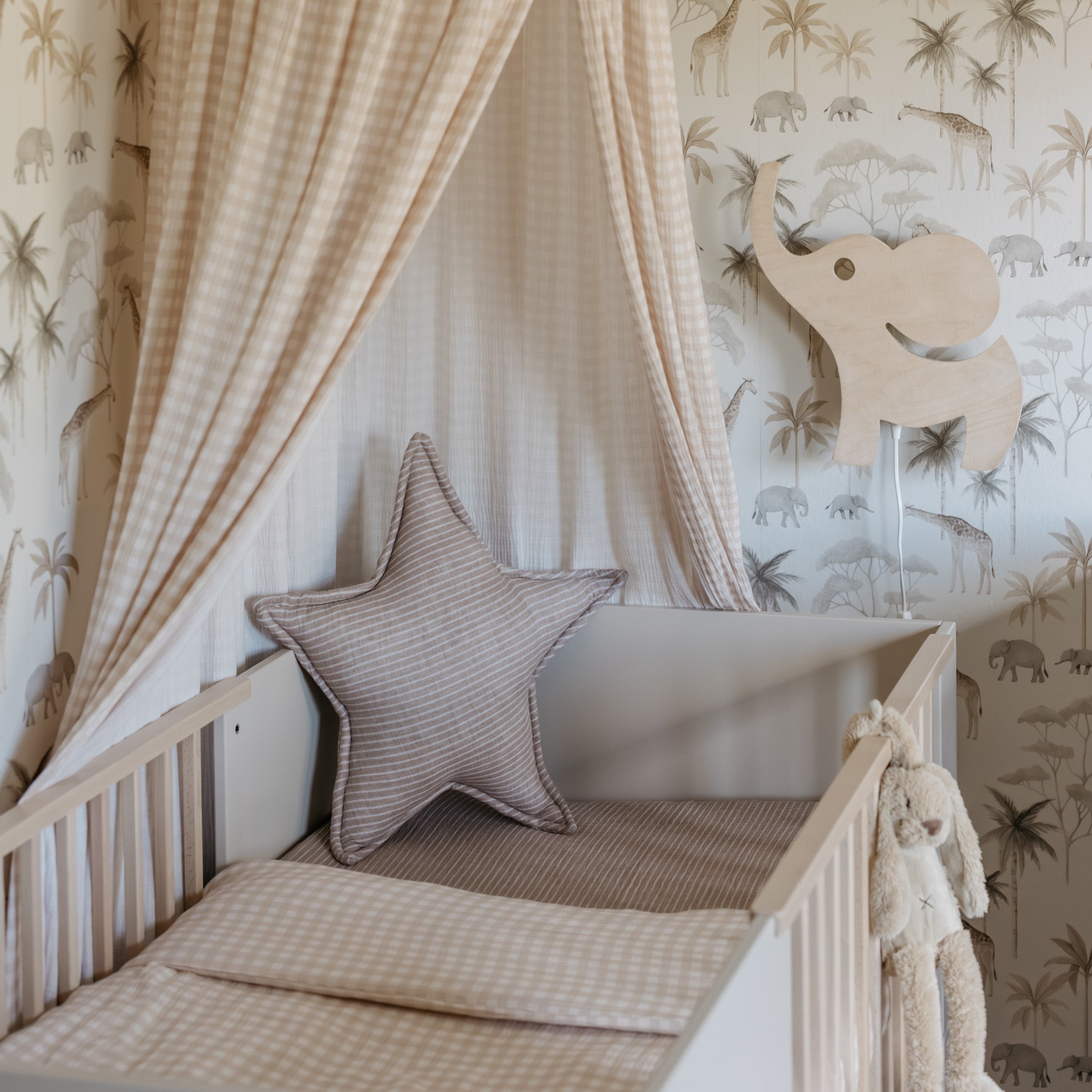 Hölzerne Wandleuchte Kinderzimmer | Elefant - natur Wandleuchte toddie.de