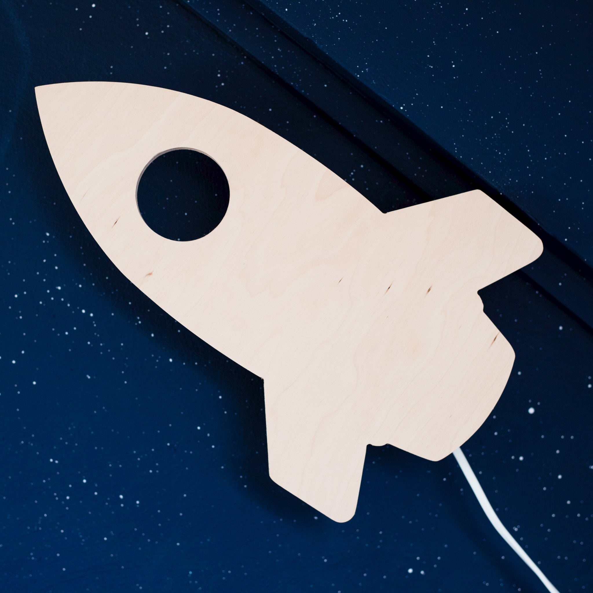 Hölzerne Wandleuchte Kinderzimmer | Rakete - natur Wandleuchte toddie.de