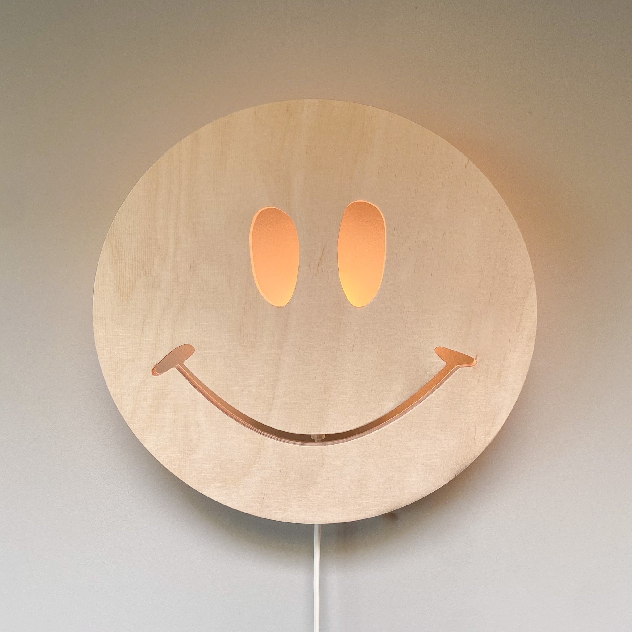 Hölzerne Wandleuchte Kinderzimmer | Smiley - natur Wandleuchte toddie.de ®